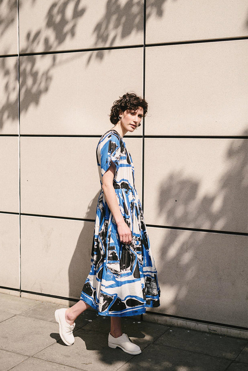 Pleated Print Dress Look