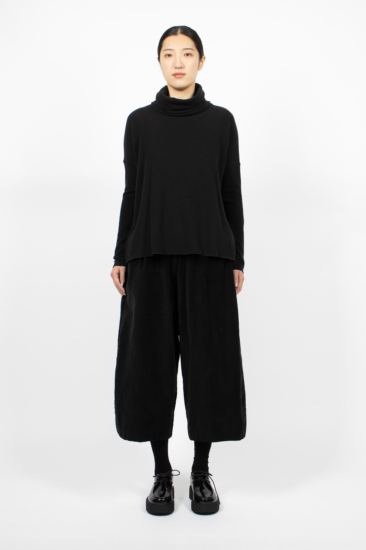 23_260 Velvet Wide Trousers Black
