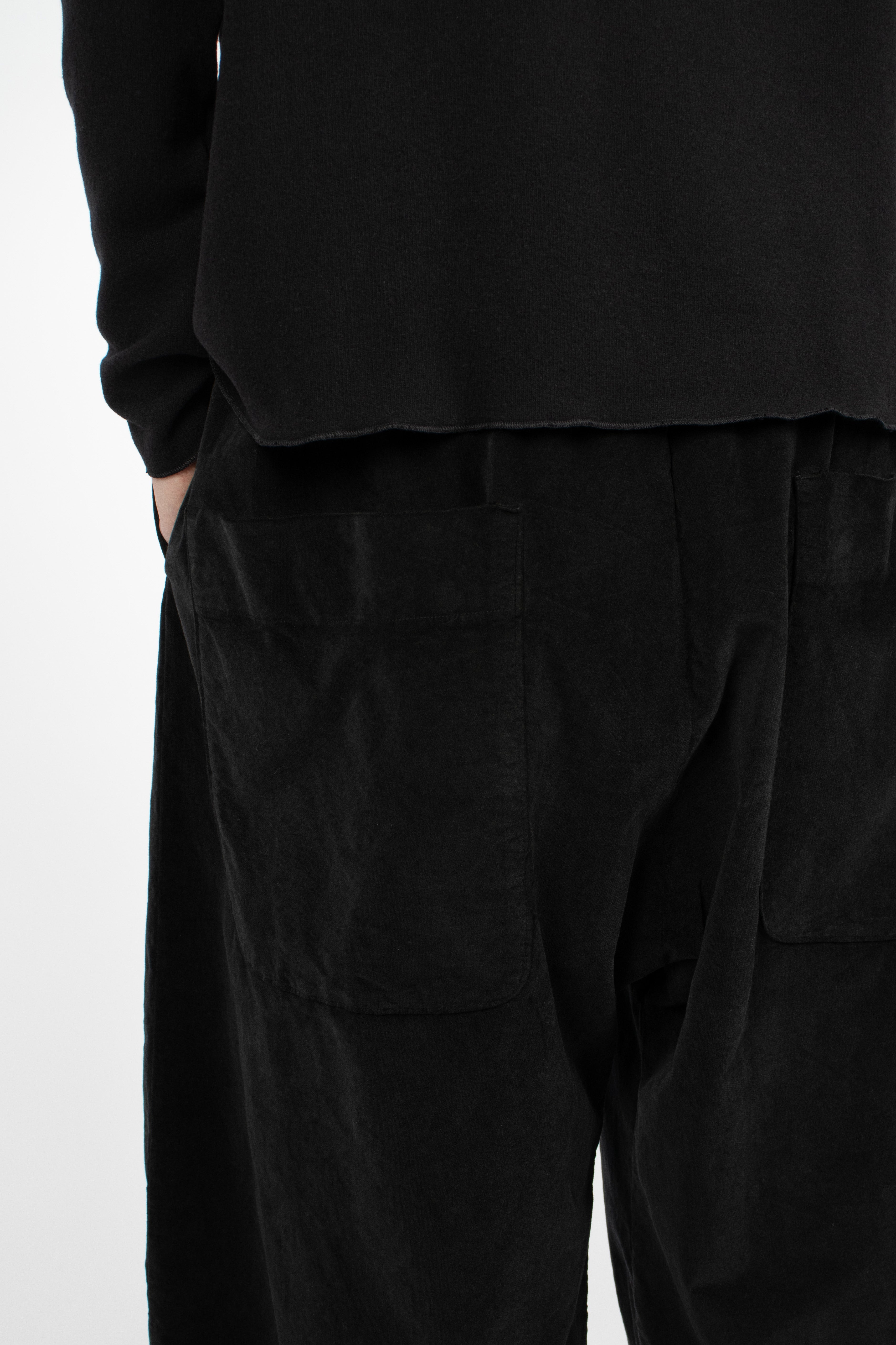 23_260 Velvet Wide Trousers Black
