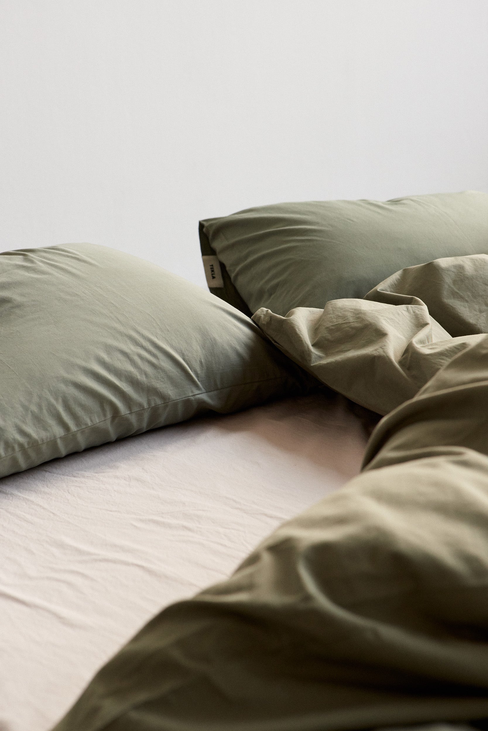 Percale Pillowcase Olive Green