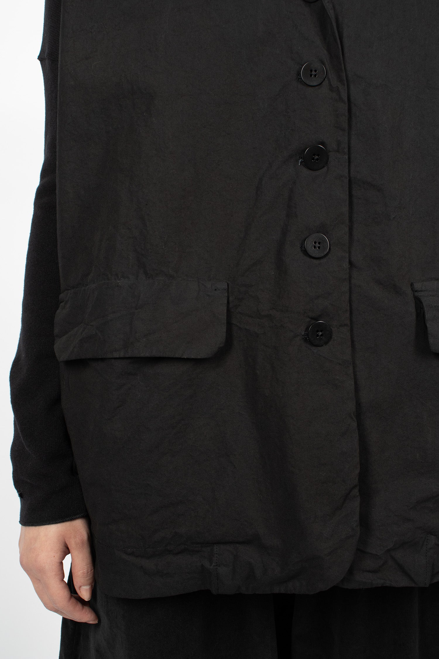 4429 Sleeveless Big Blazer CC Black