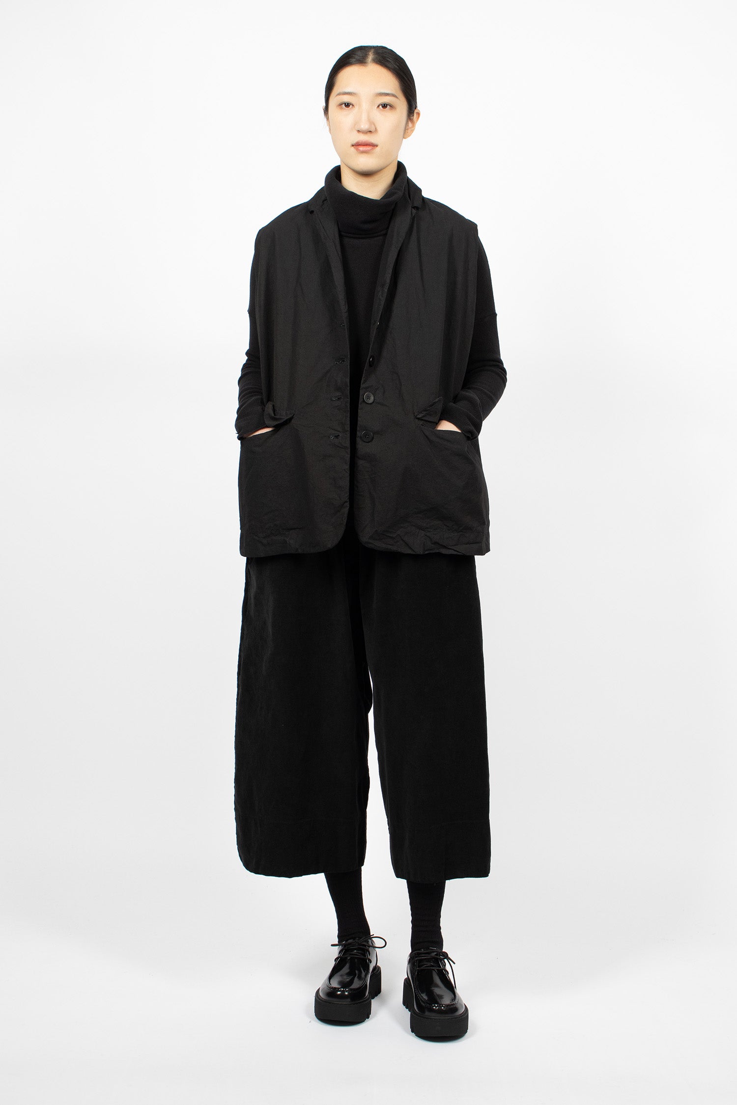 4429 Sleeveless Big Blazer CC Black