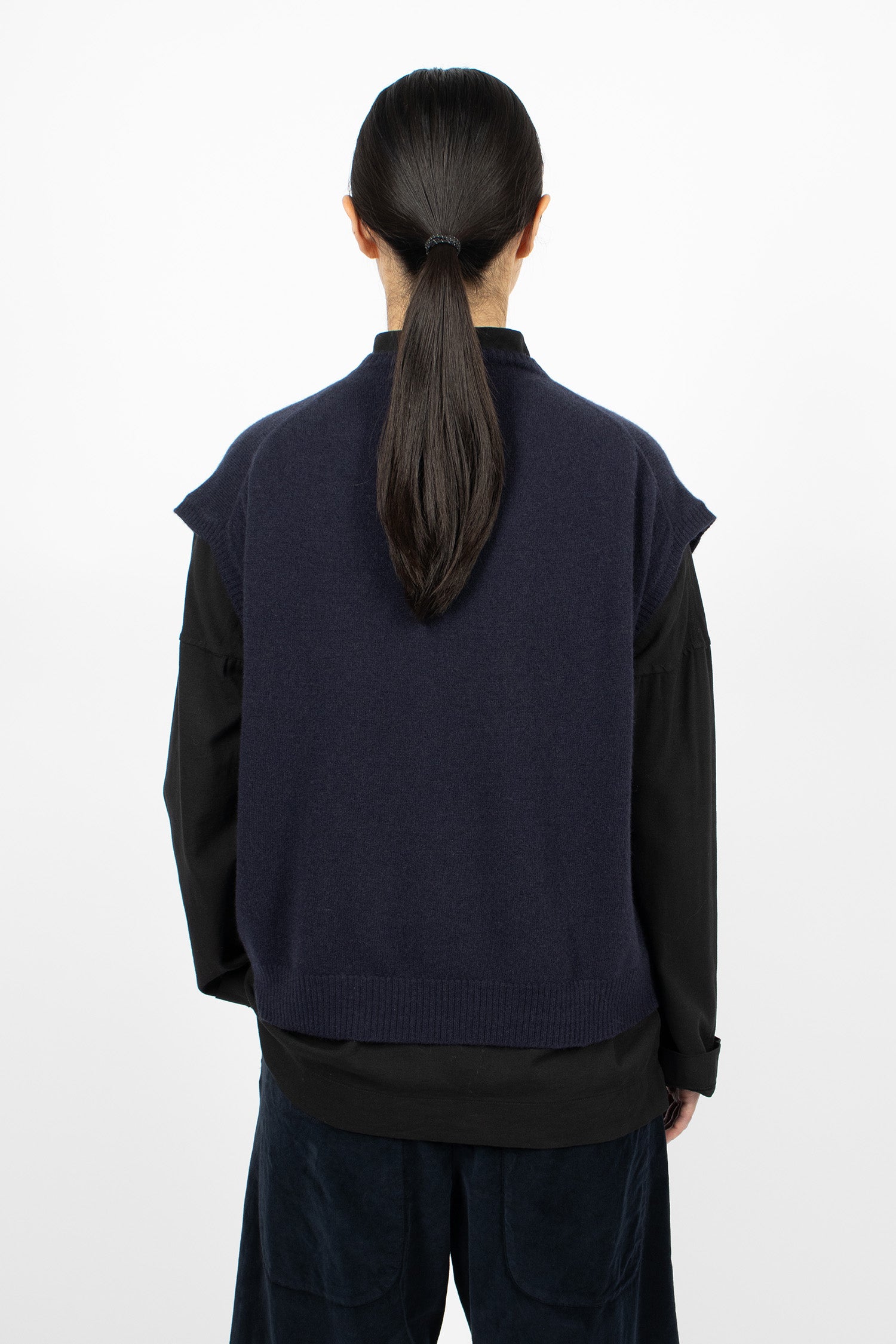 4434 Cashmere Open Vest Ink