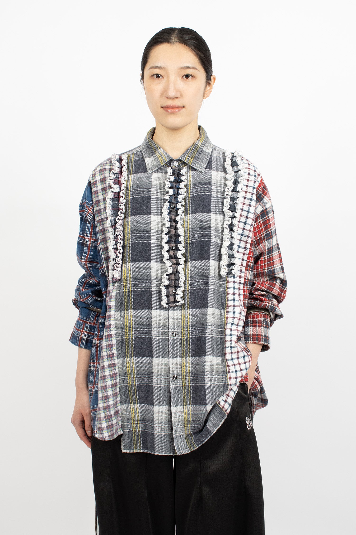 Rebuild 5 Cut Frill Flannel Shirt Assorted 2