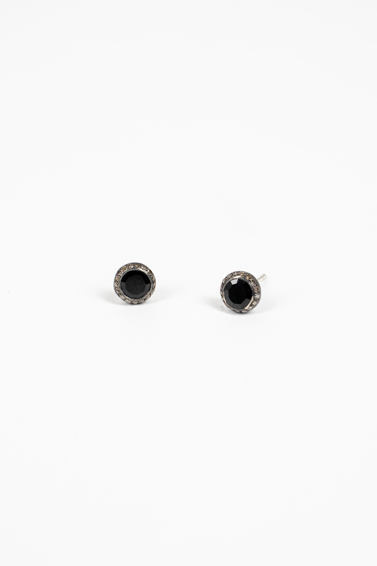 Belquis Stud Earrings Black Spinel/Cognac Diamond