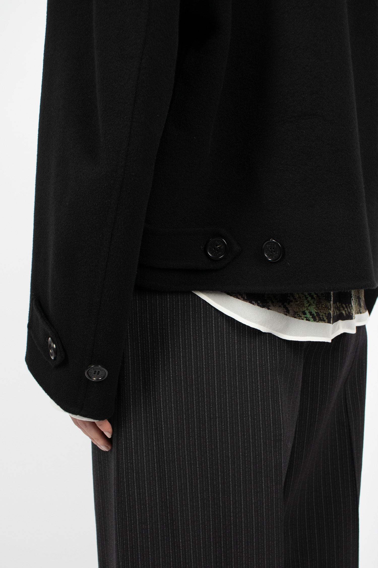 Wool Zip Jacket Black