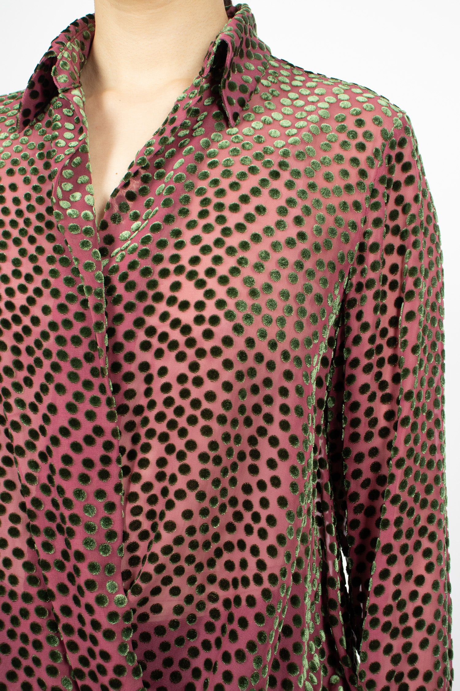 Devoré Wrap Shirt Dark Pink