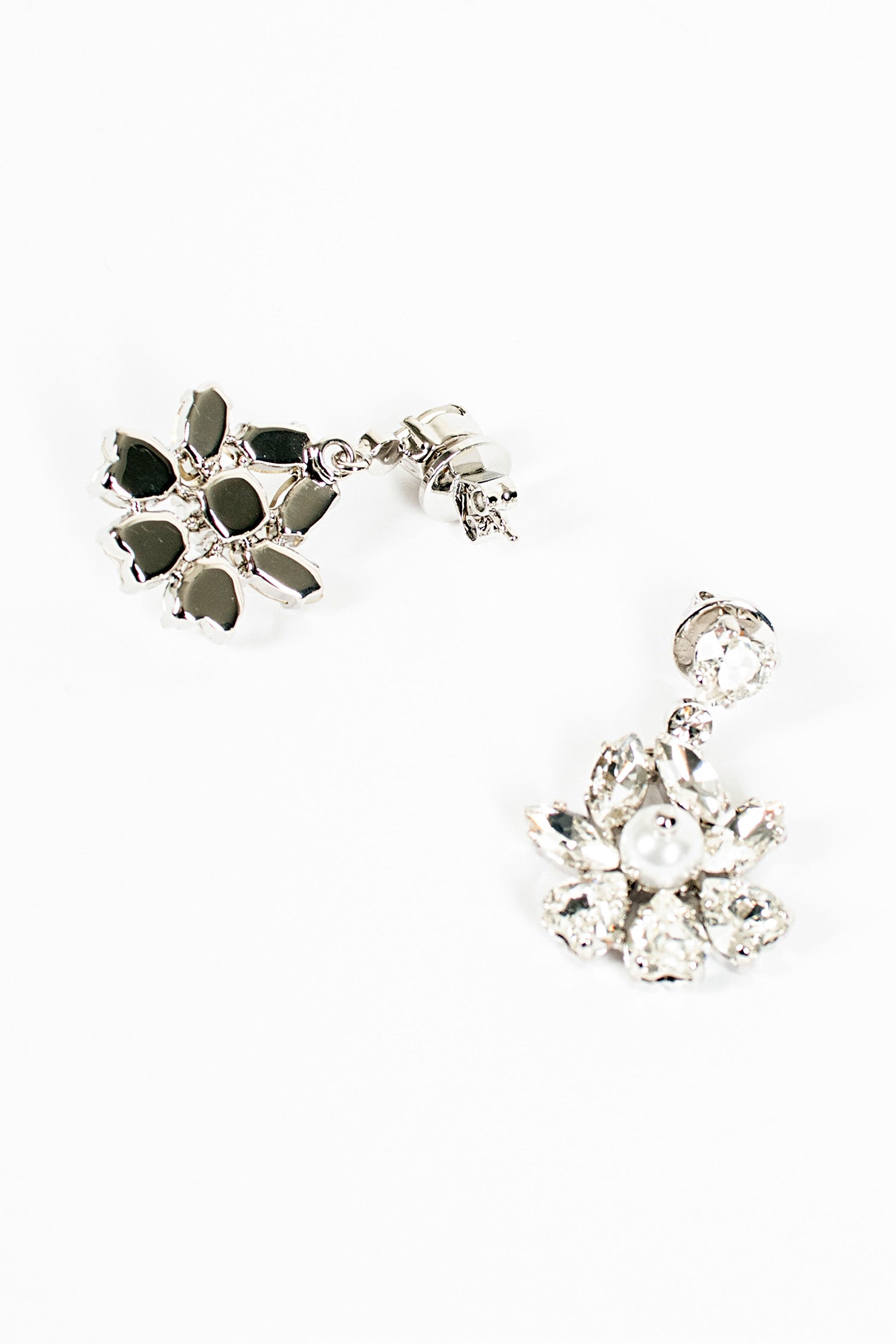 Heartbloom Drop Earrings Crystal/Pearl