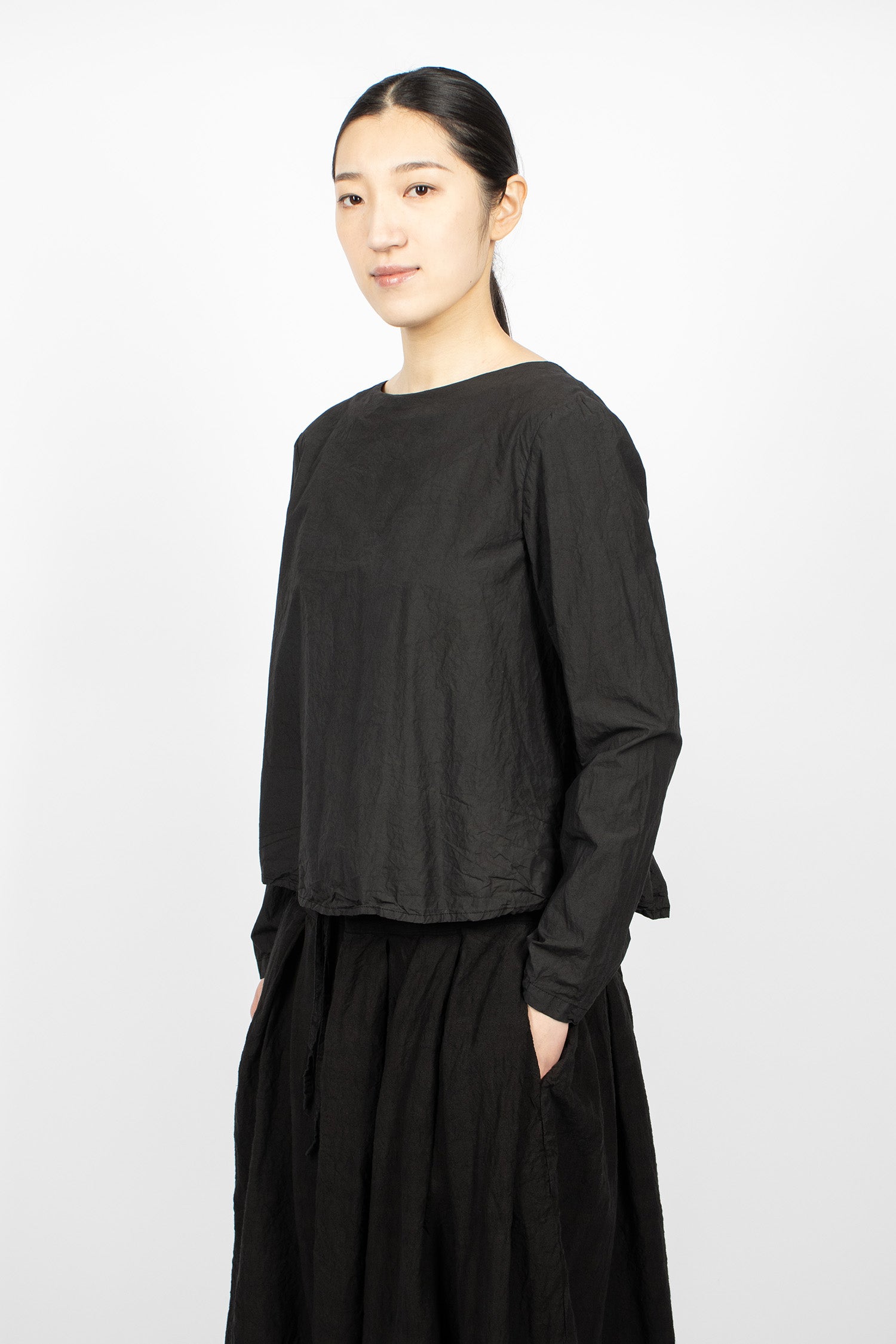 Hb Cotton Blouse Black