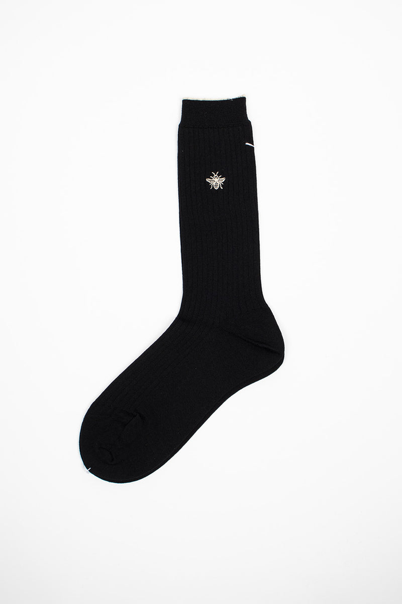 Antipast ANP 112 Super Merino Bee Socks Black Envoy of Belfast