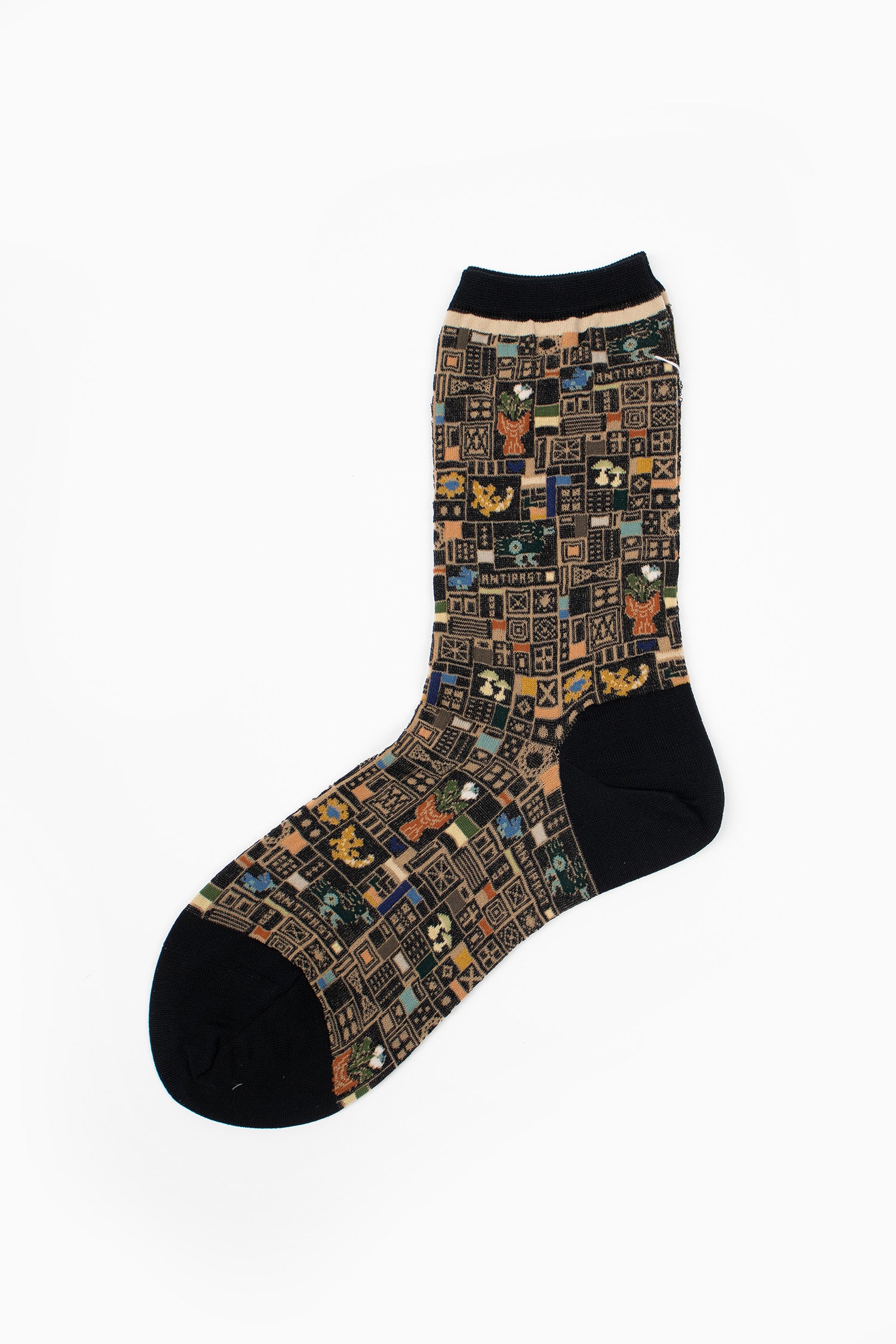 AM-803 Mosaic Tiles Socks Black