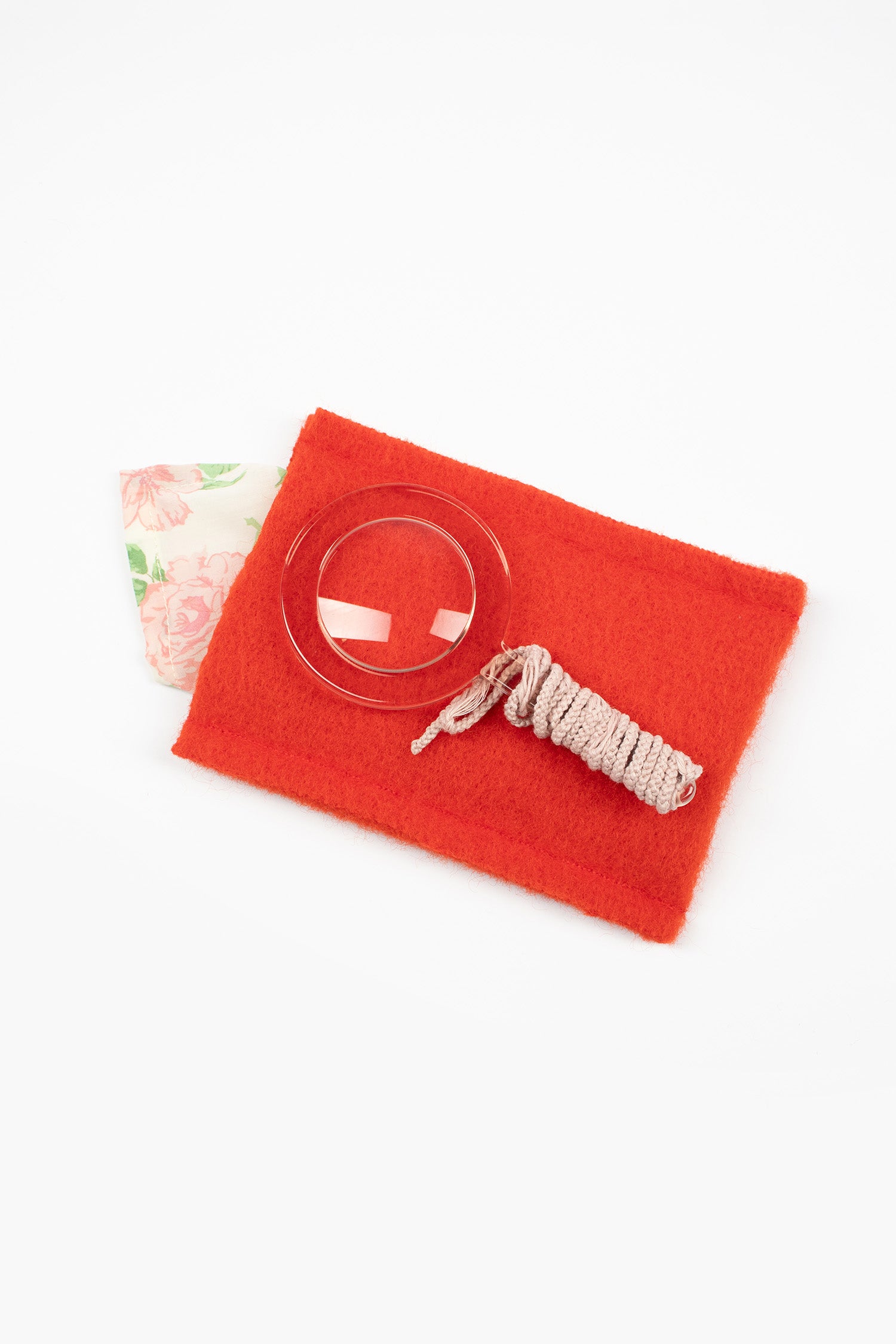 Magnifying Glass Pendant Natural Transparent/Pink