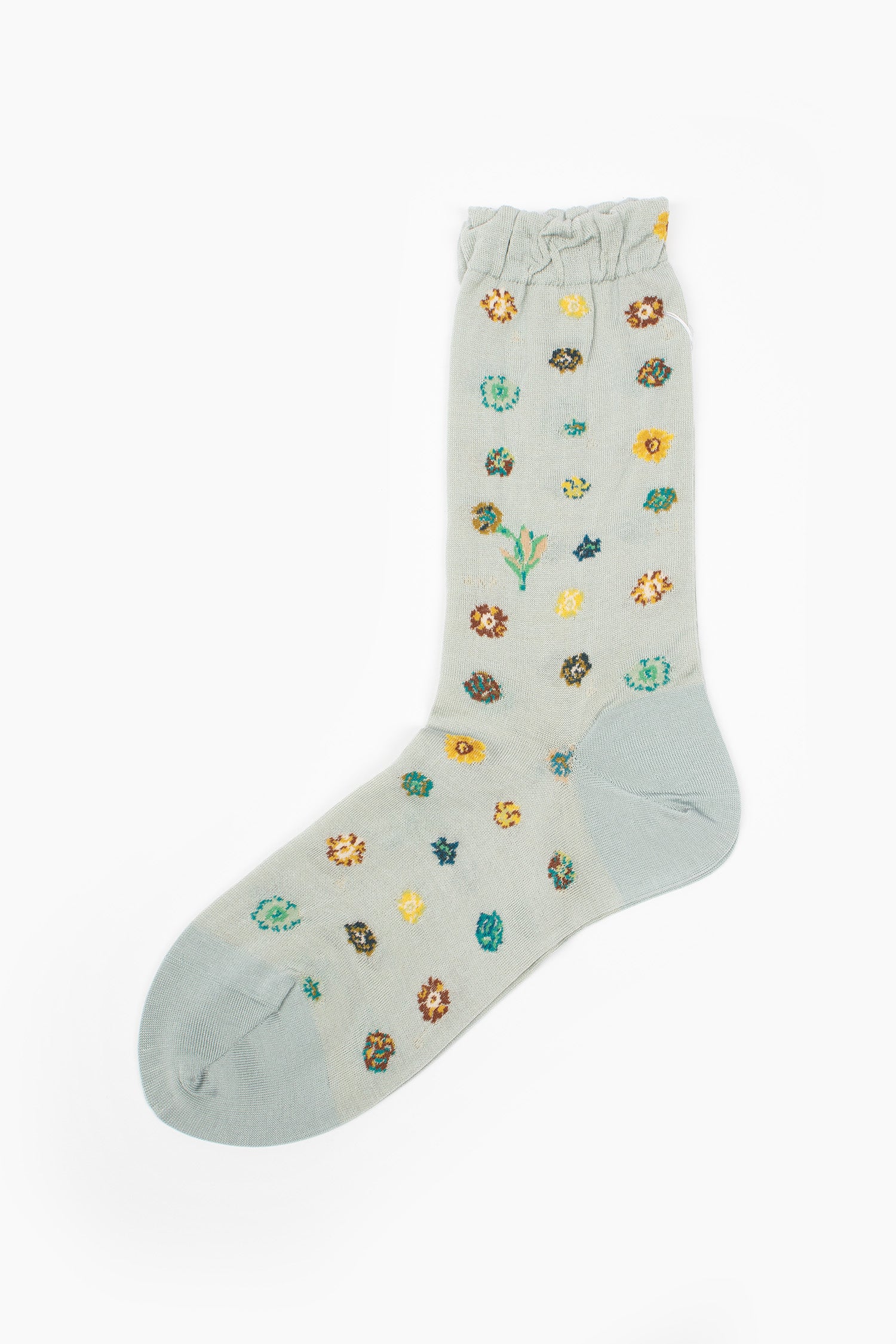 AM-800 Polka Flower Socks Light Blue