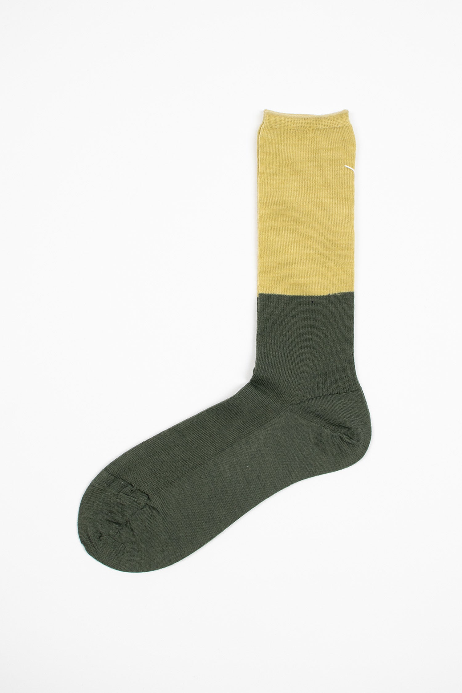 ANP-92M Two Tone Rib Sock Khaki/Cream
