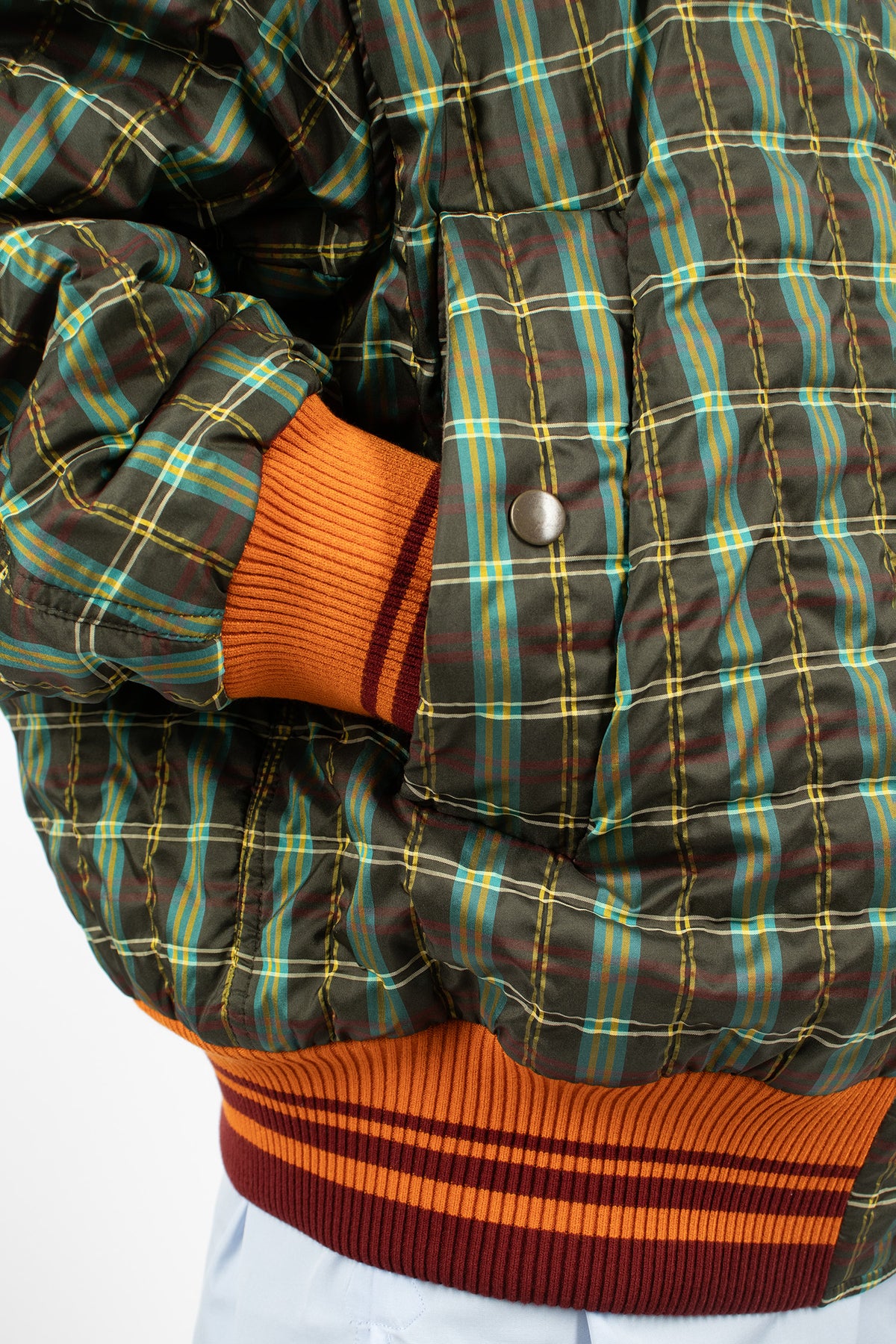 Padded Check Bomber Khaki