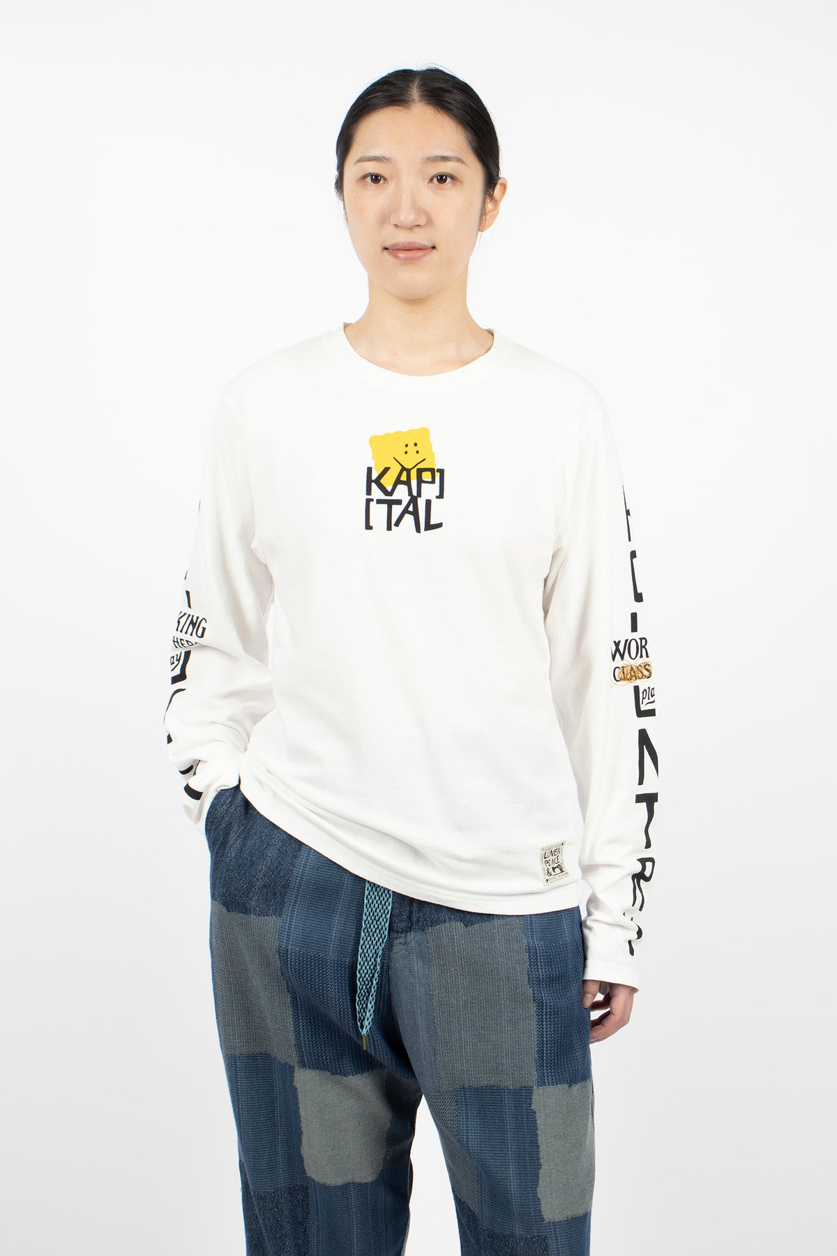 Jersey Peckish Kap L/S T-Shirt White/Yellow