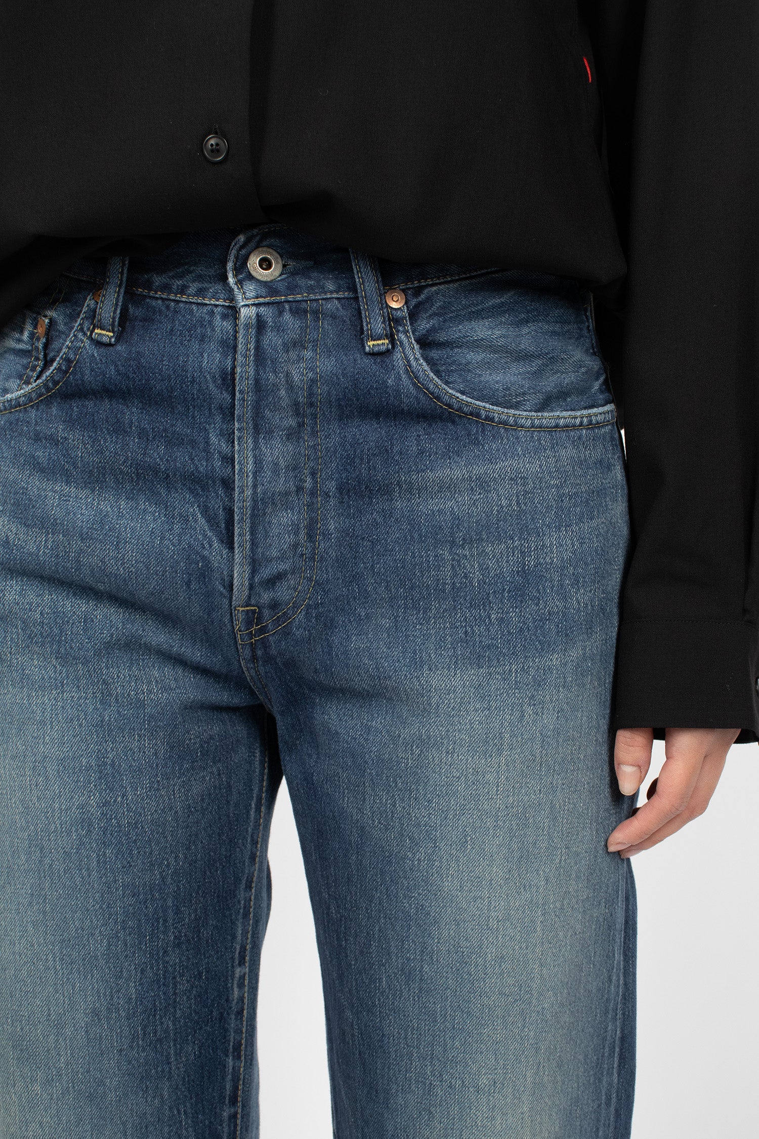 MP03B Selvedge Straight Cut Jean Dark Splatter