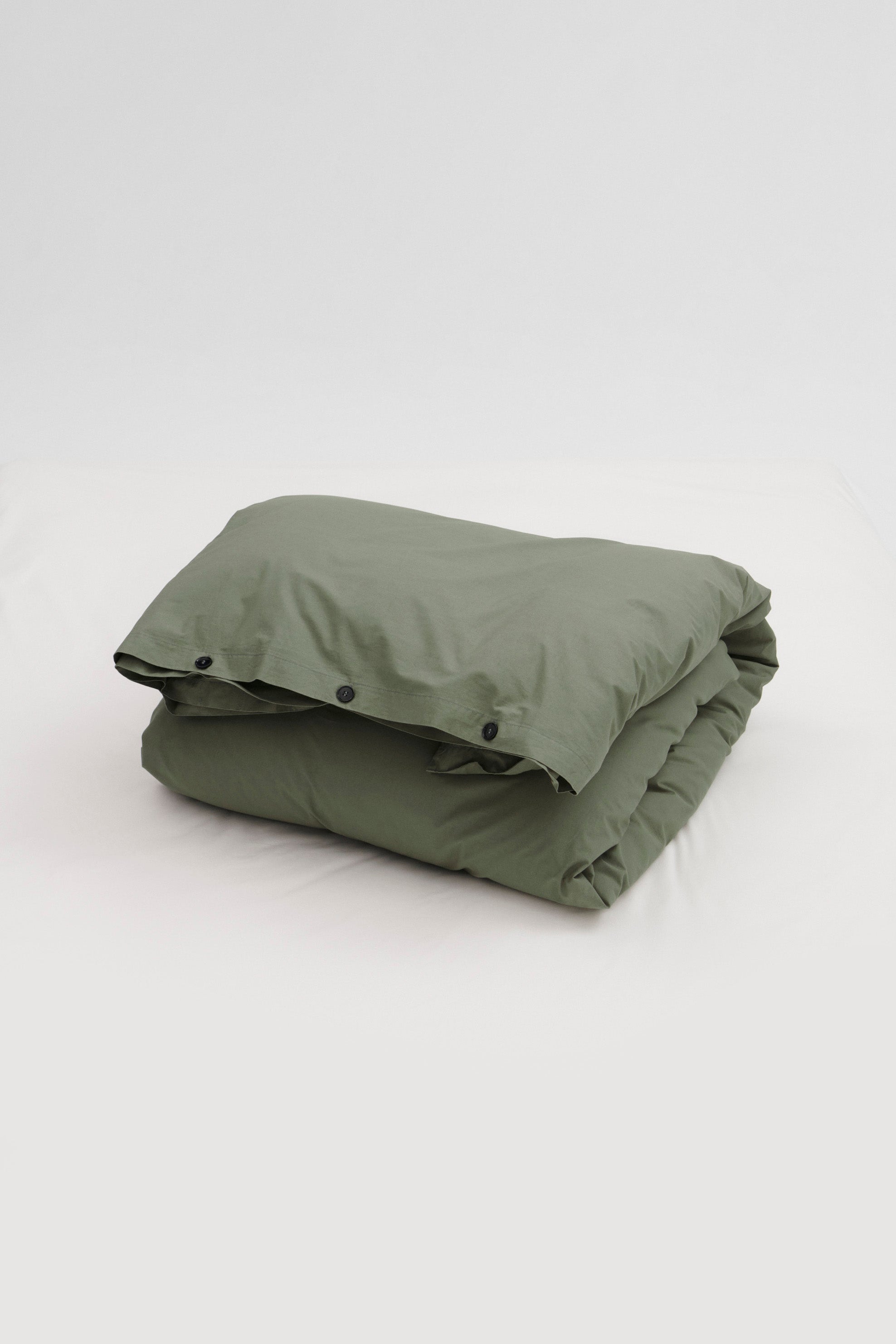 Percale Double Duvet Olive Green