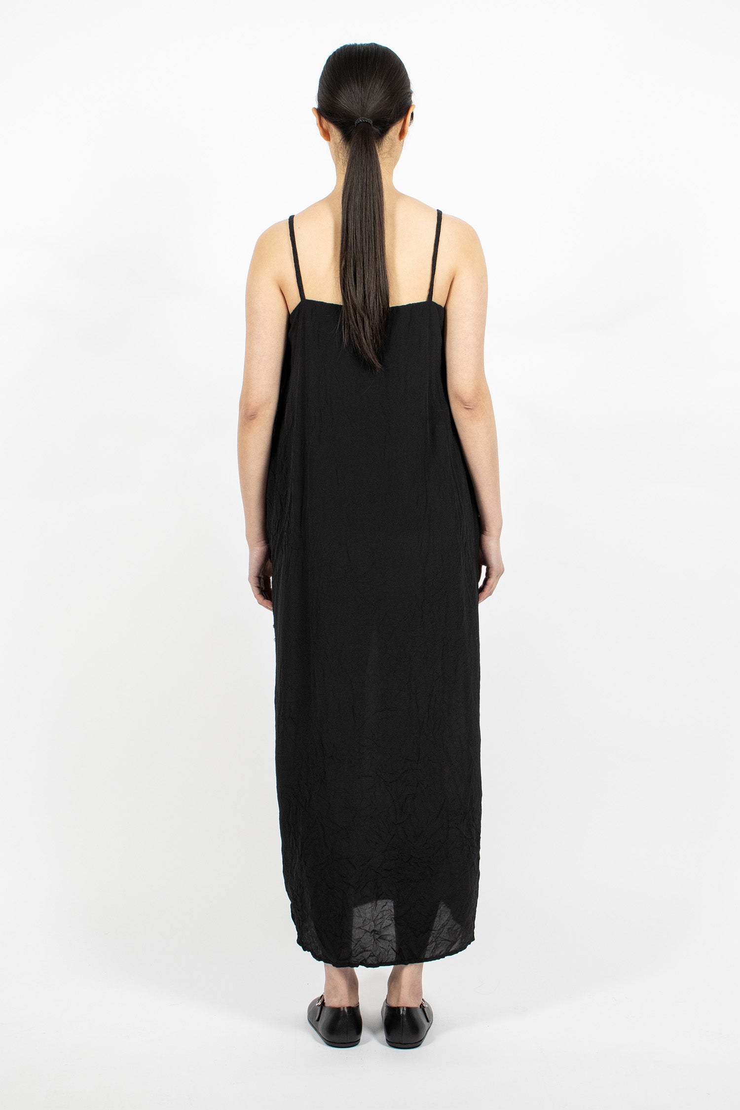 Reversible Double-Layered Slip Dress Black
