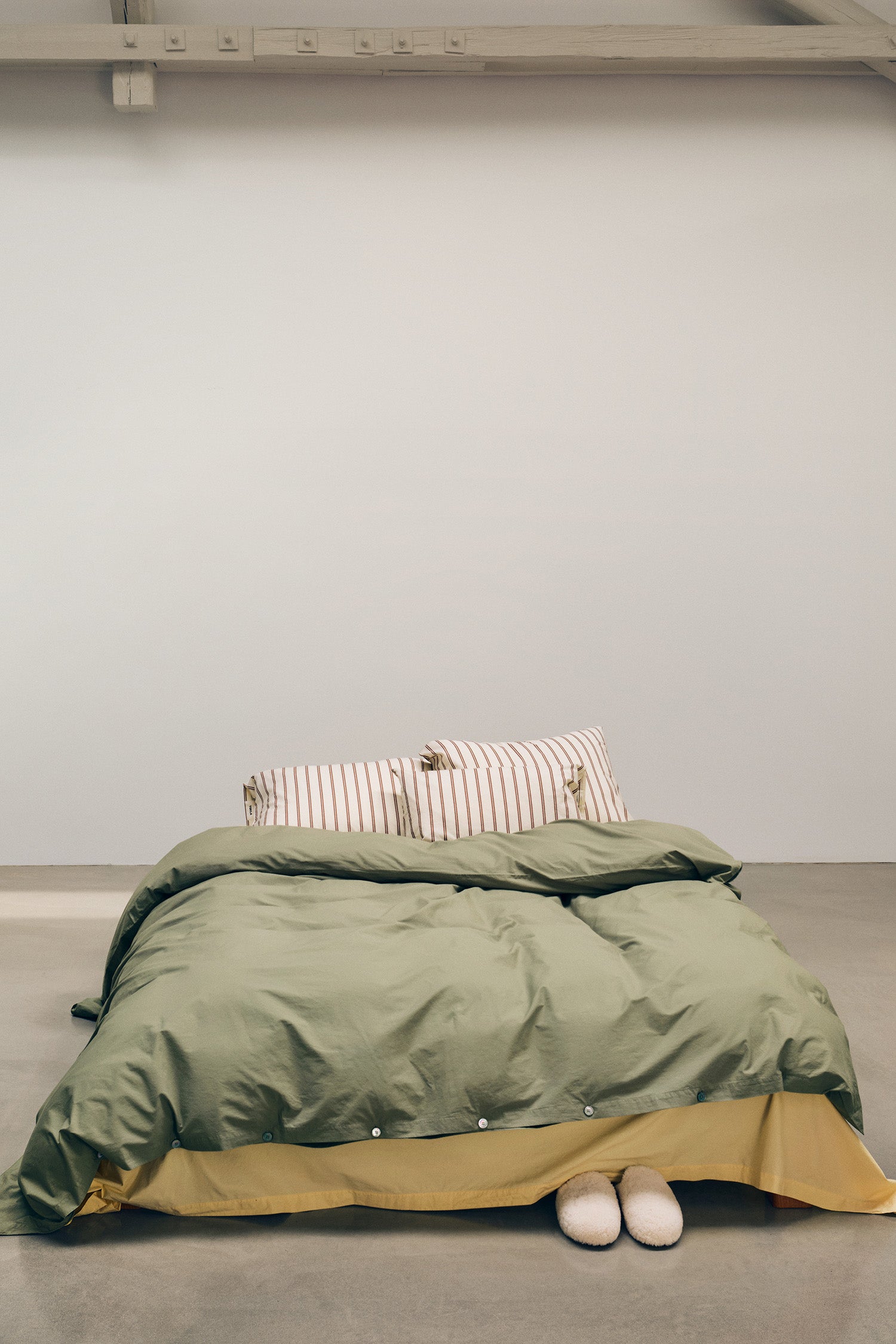 Percale Double Duvet Olive Green