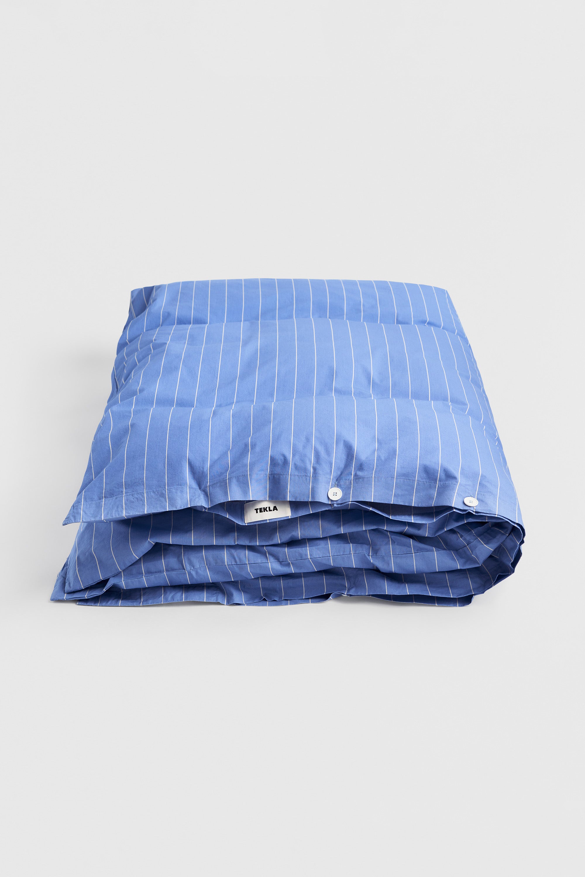 Percale King Duvet Clear Blue Stripes