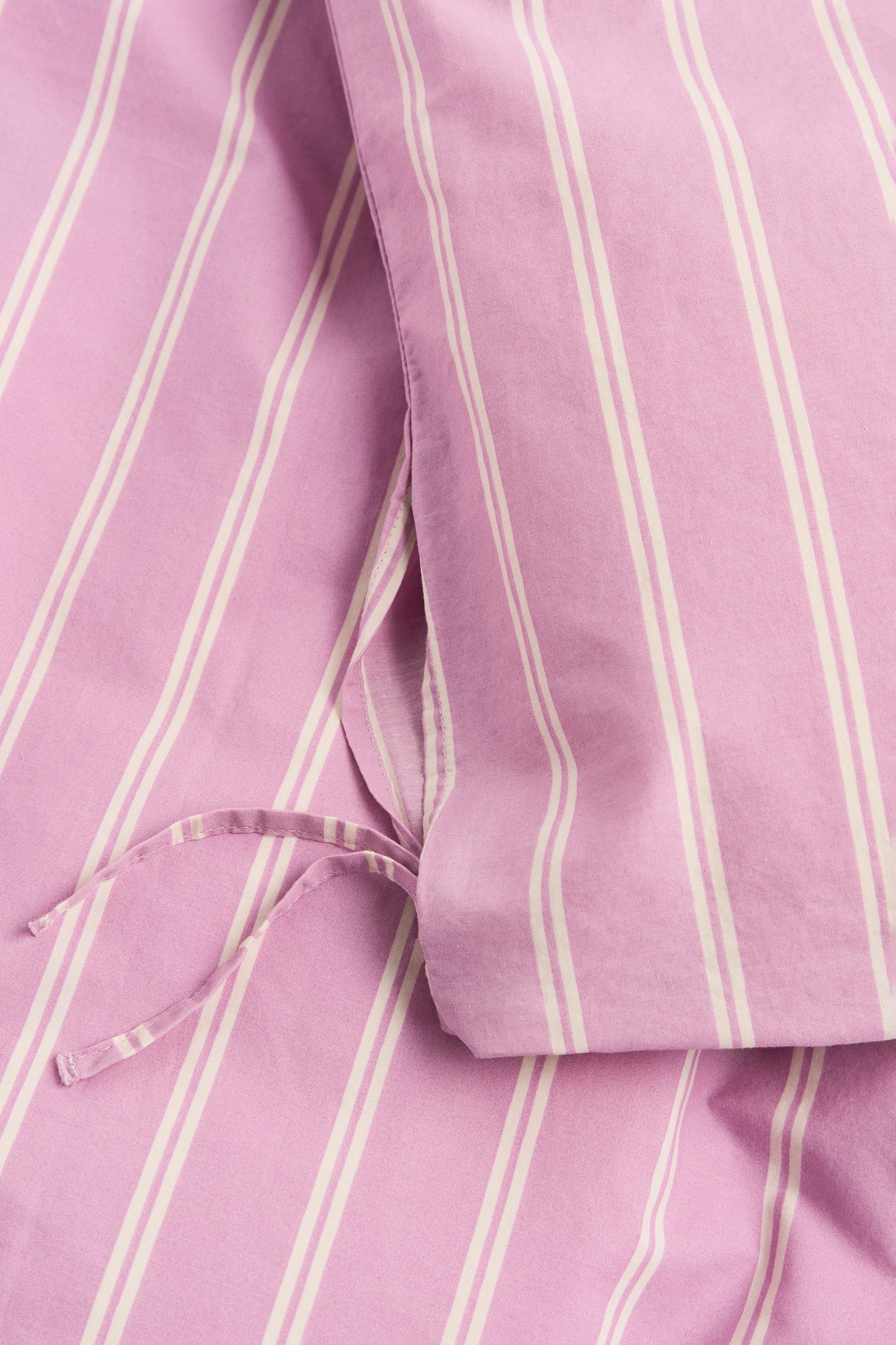 Percale Double Duvet Cover Mallow Pink Stripes