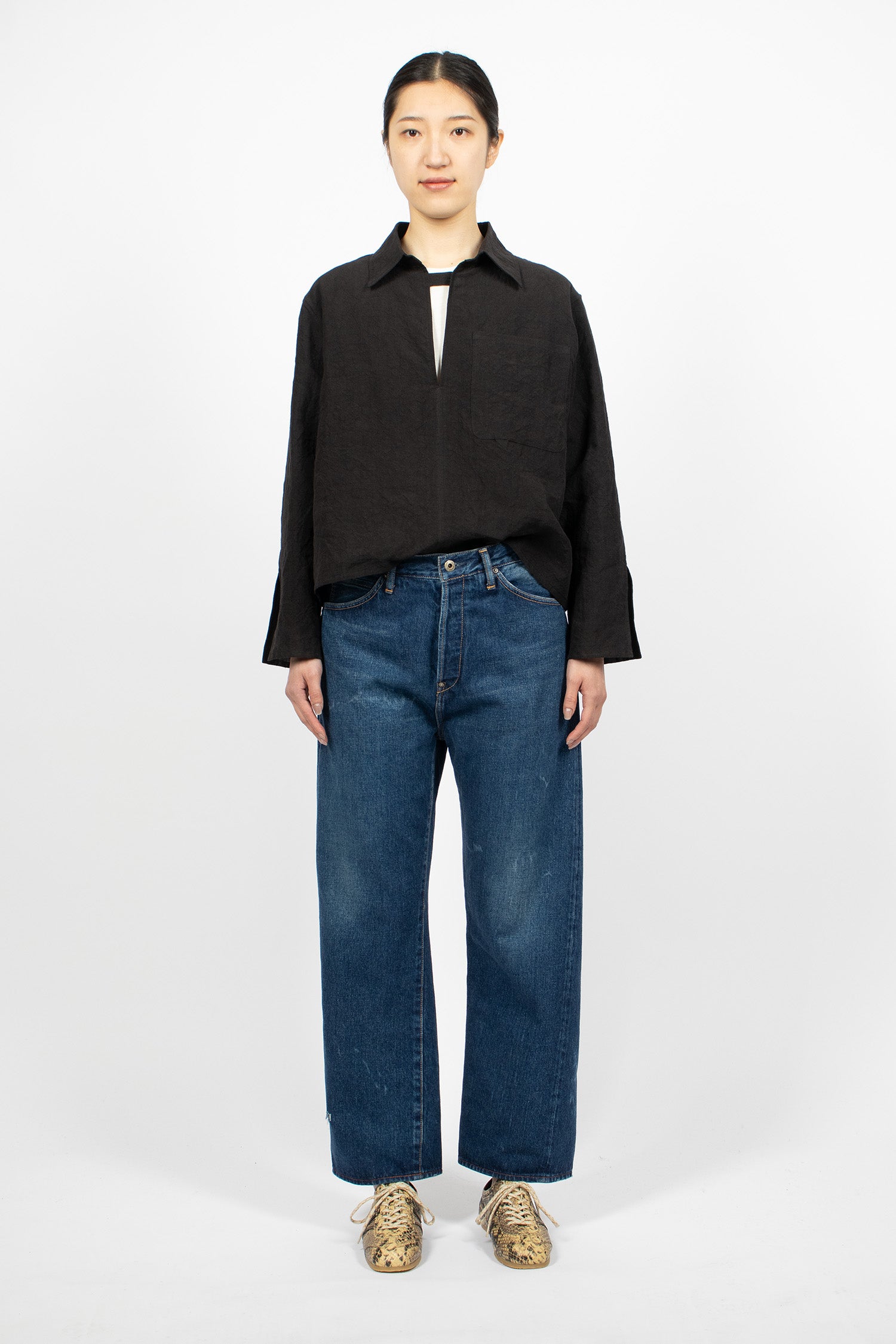 WP03 Selvedge Baggy Jean Used Dark