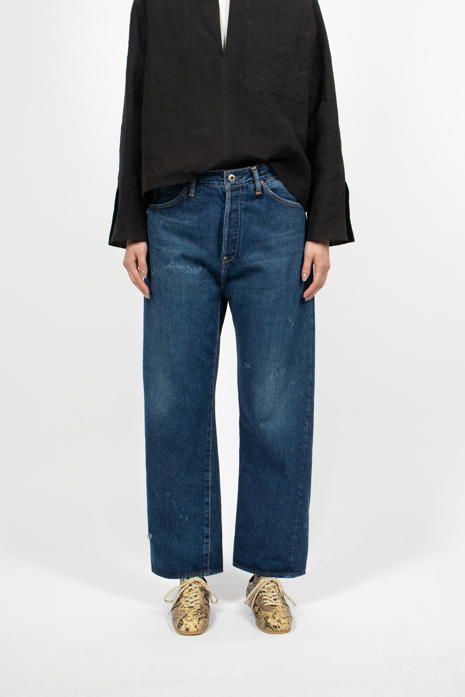 WP03 Selvedge Baggy Jean Used Dark