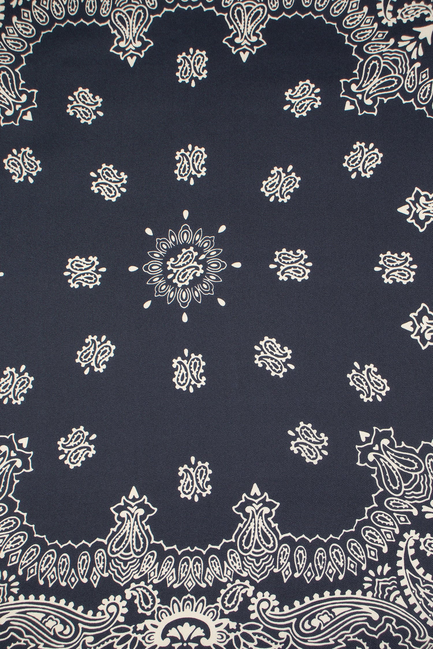 Paisley Silk Bandana Navy/Stone