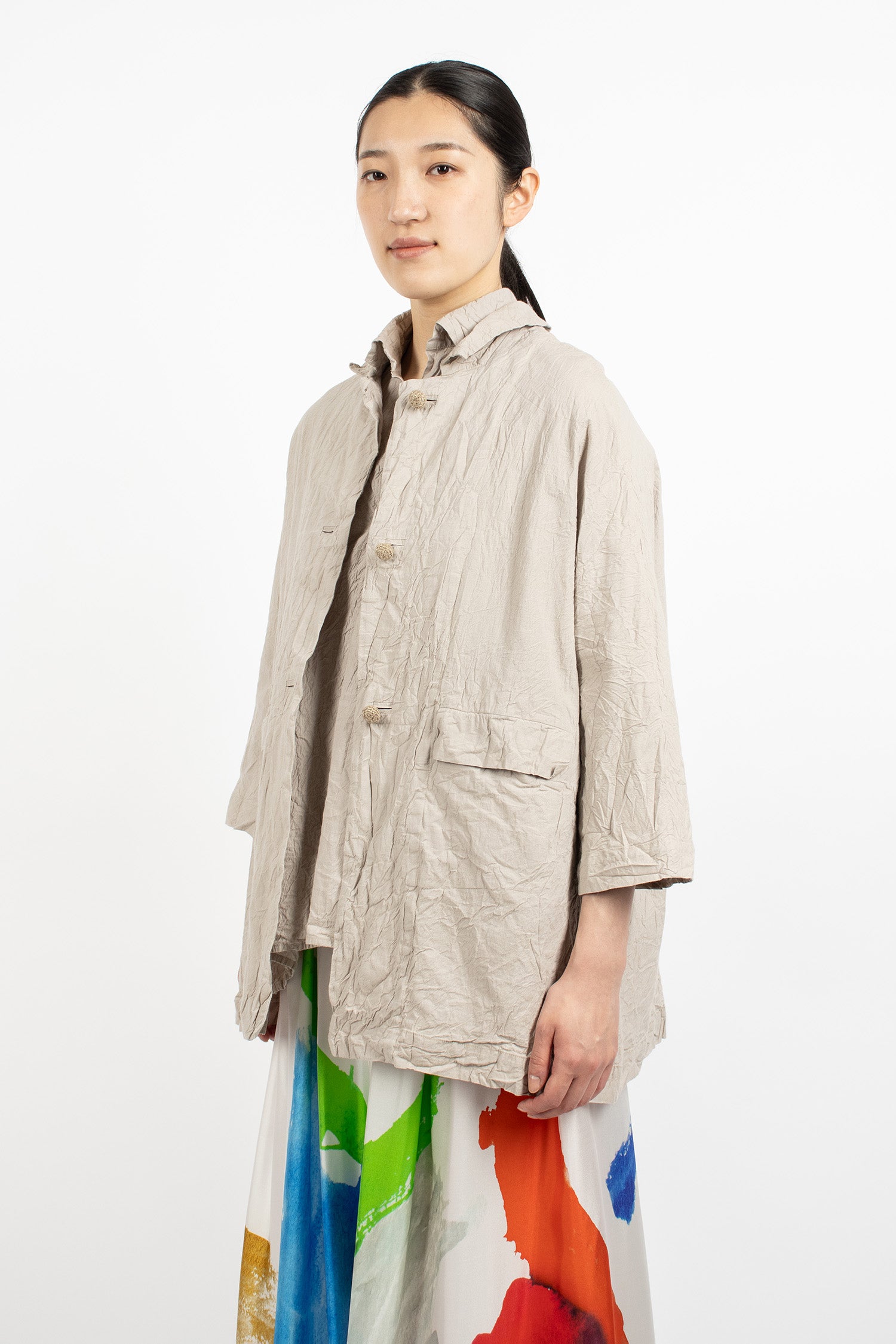 Washed Poppy Coat Natural