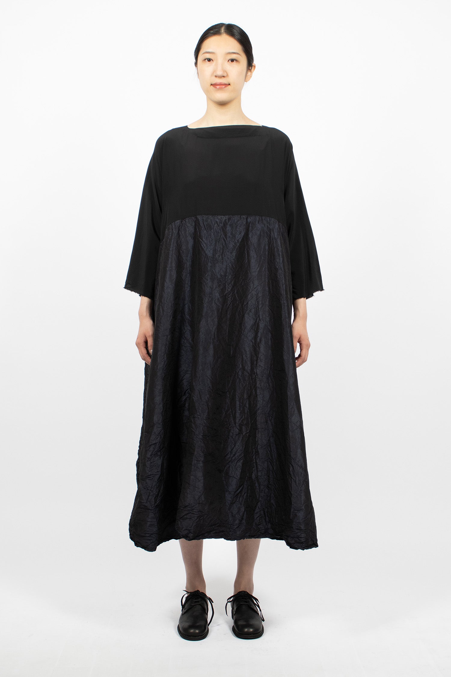 4 Sheets Patchwork Dress Navy Blue