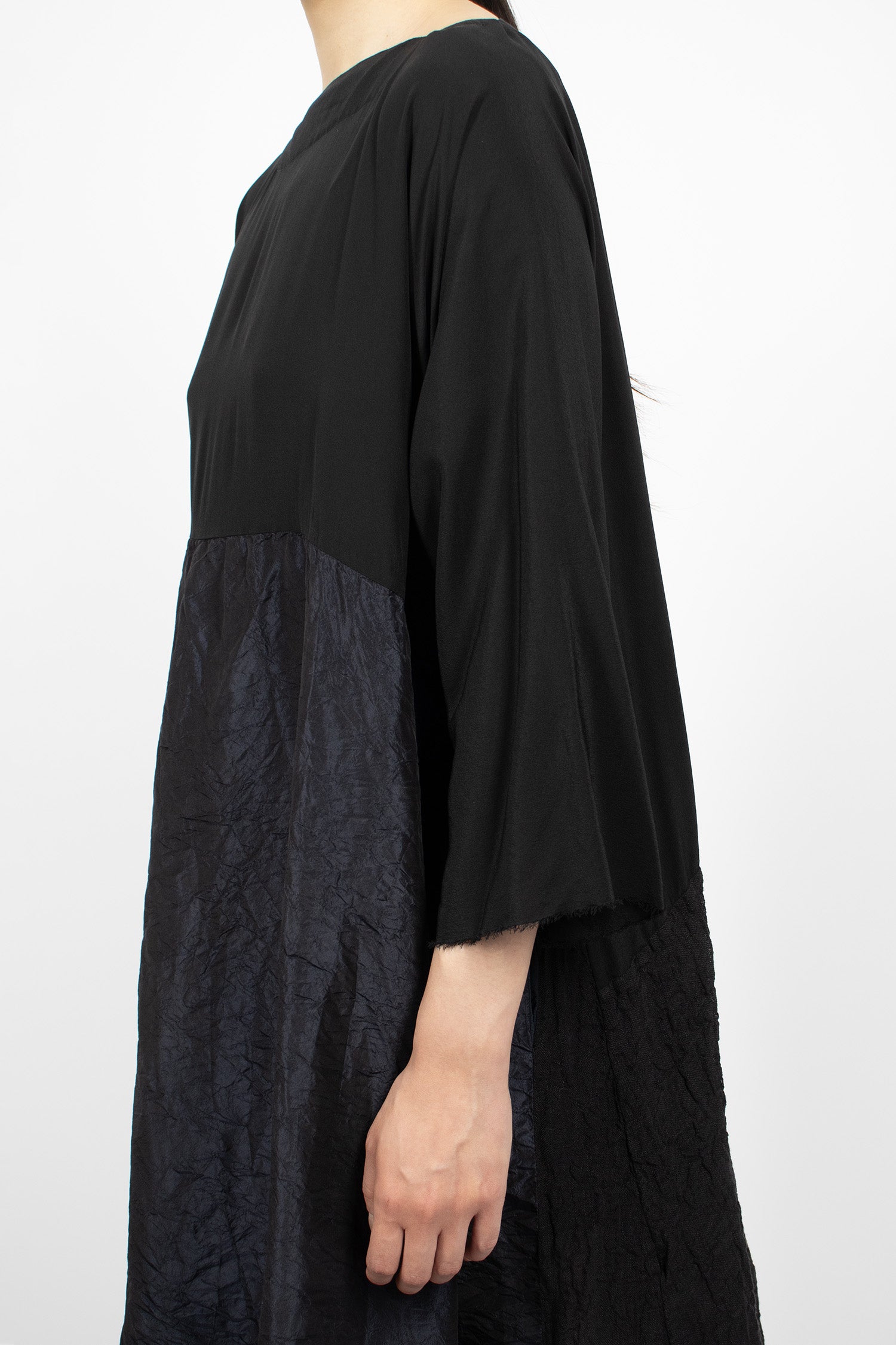 4 Sheets Patchwork Dress Navy Blue