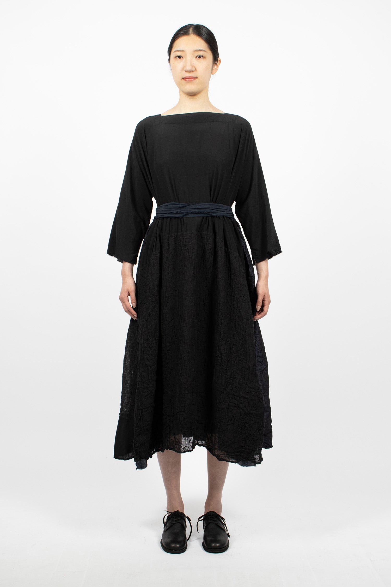 4 Sheets Patchwork Dress Navy Blue