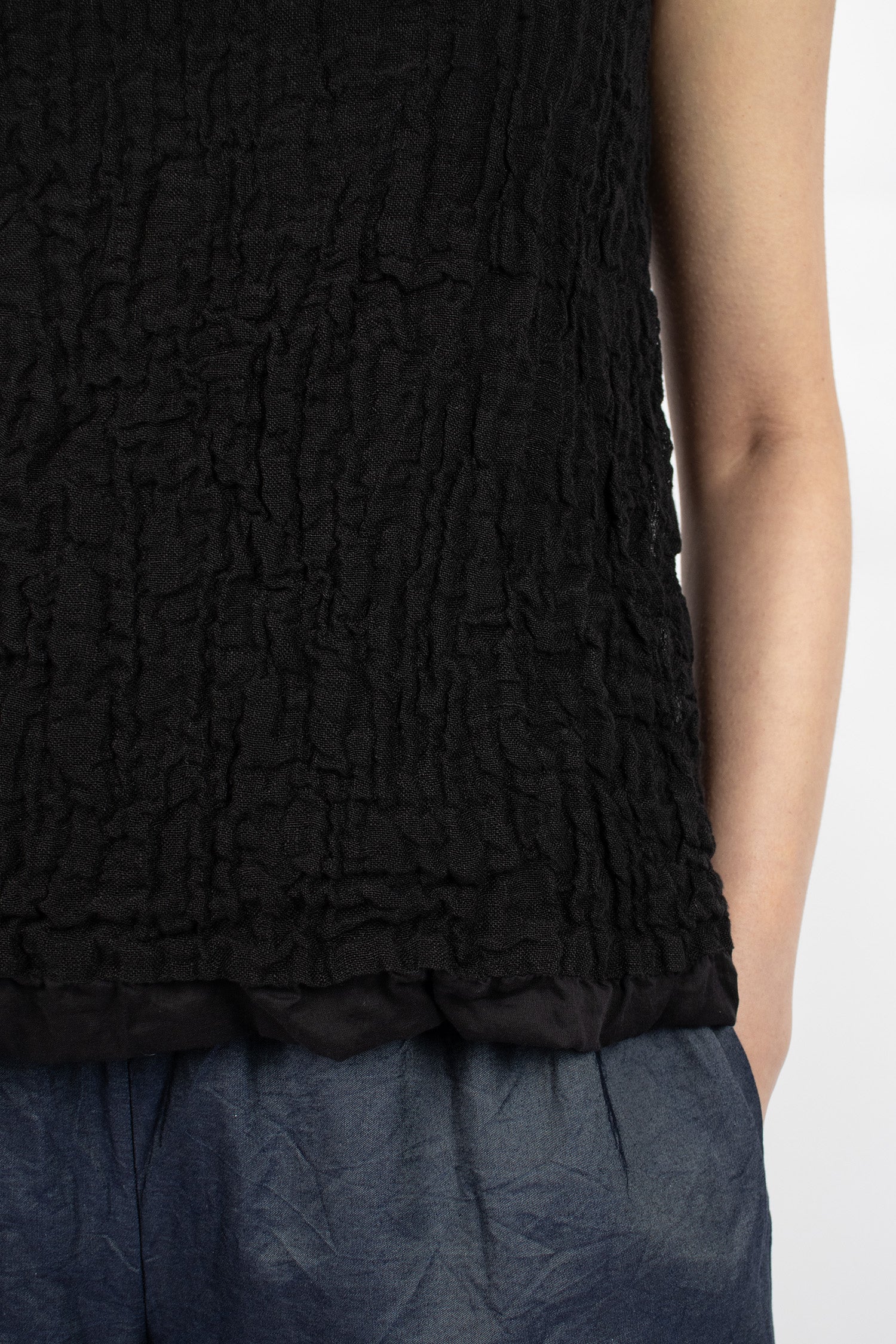 Double-Layered Tank Top Black