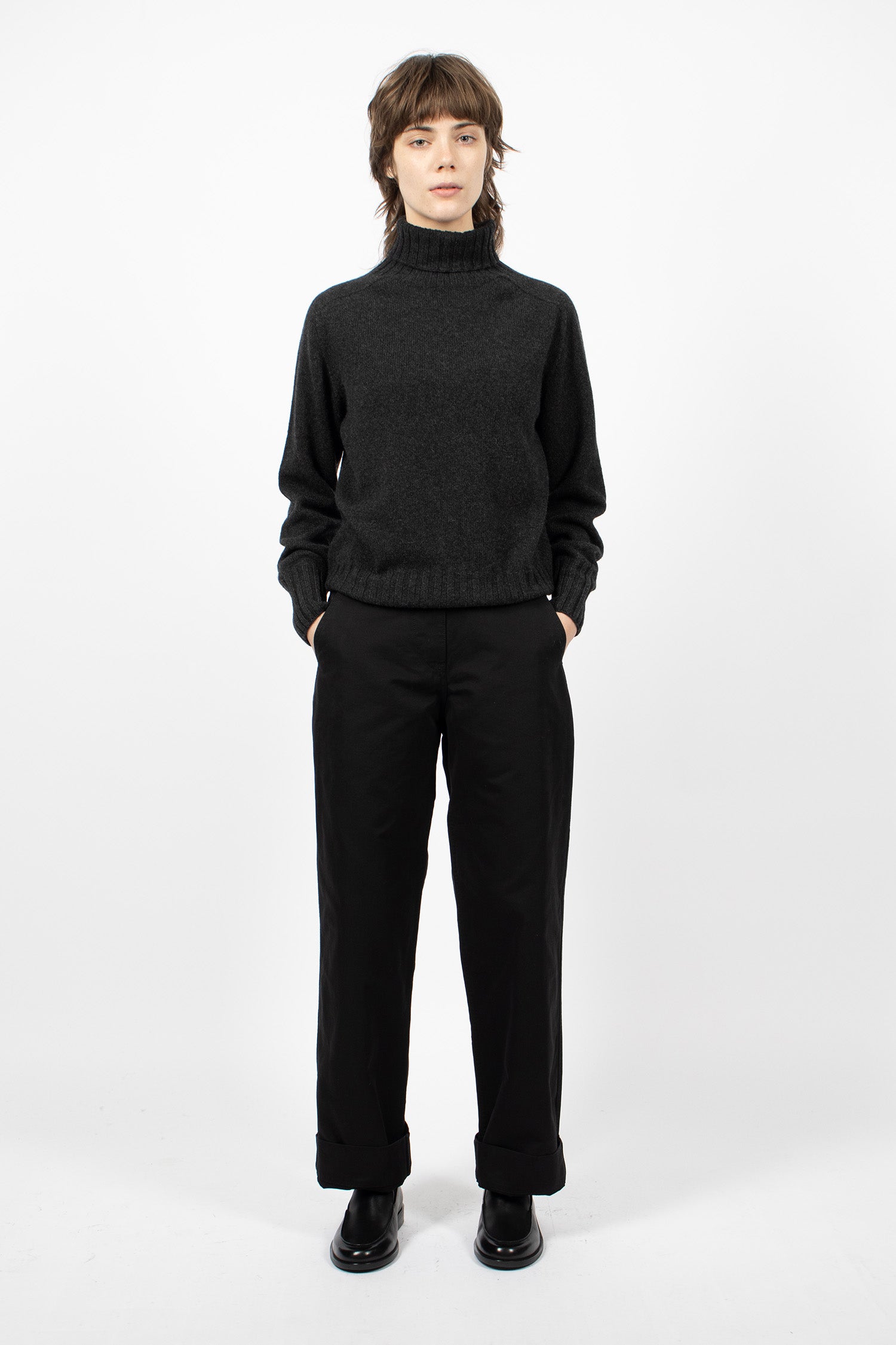 Slant Pocket Trousers Black