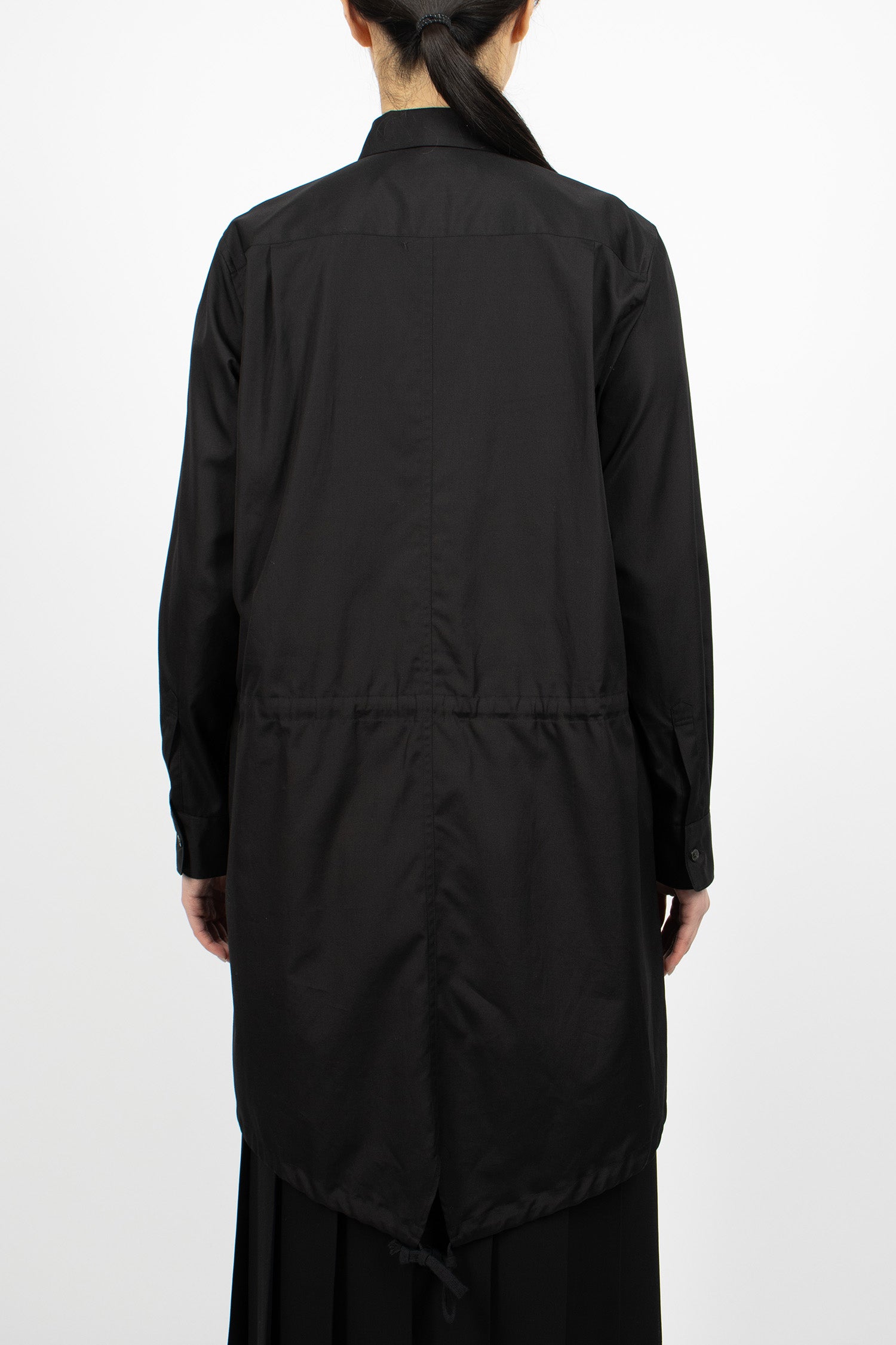 Drawstring Longline Shirt Black