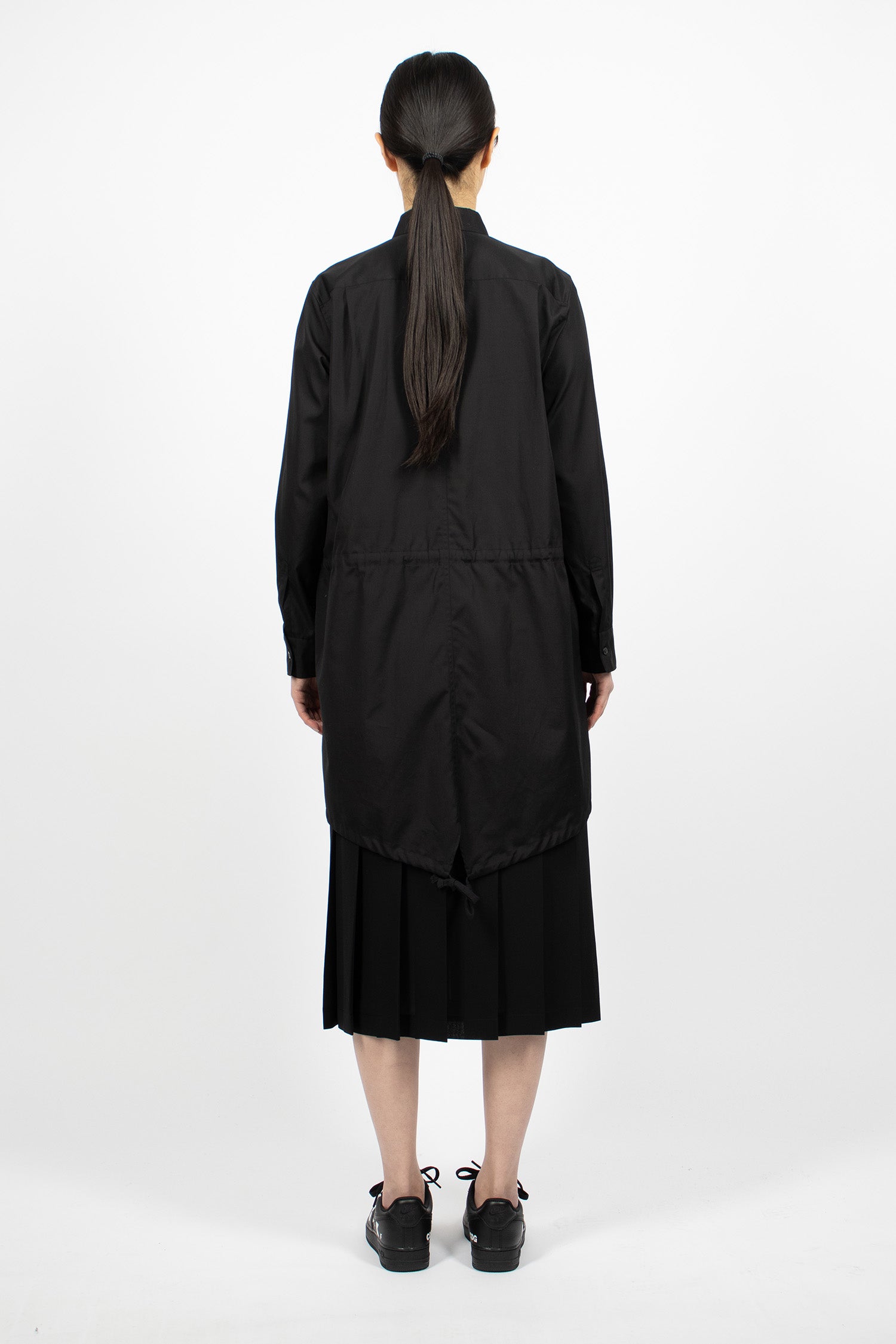 Drawstring Longline Shirt Black