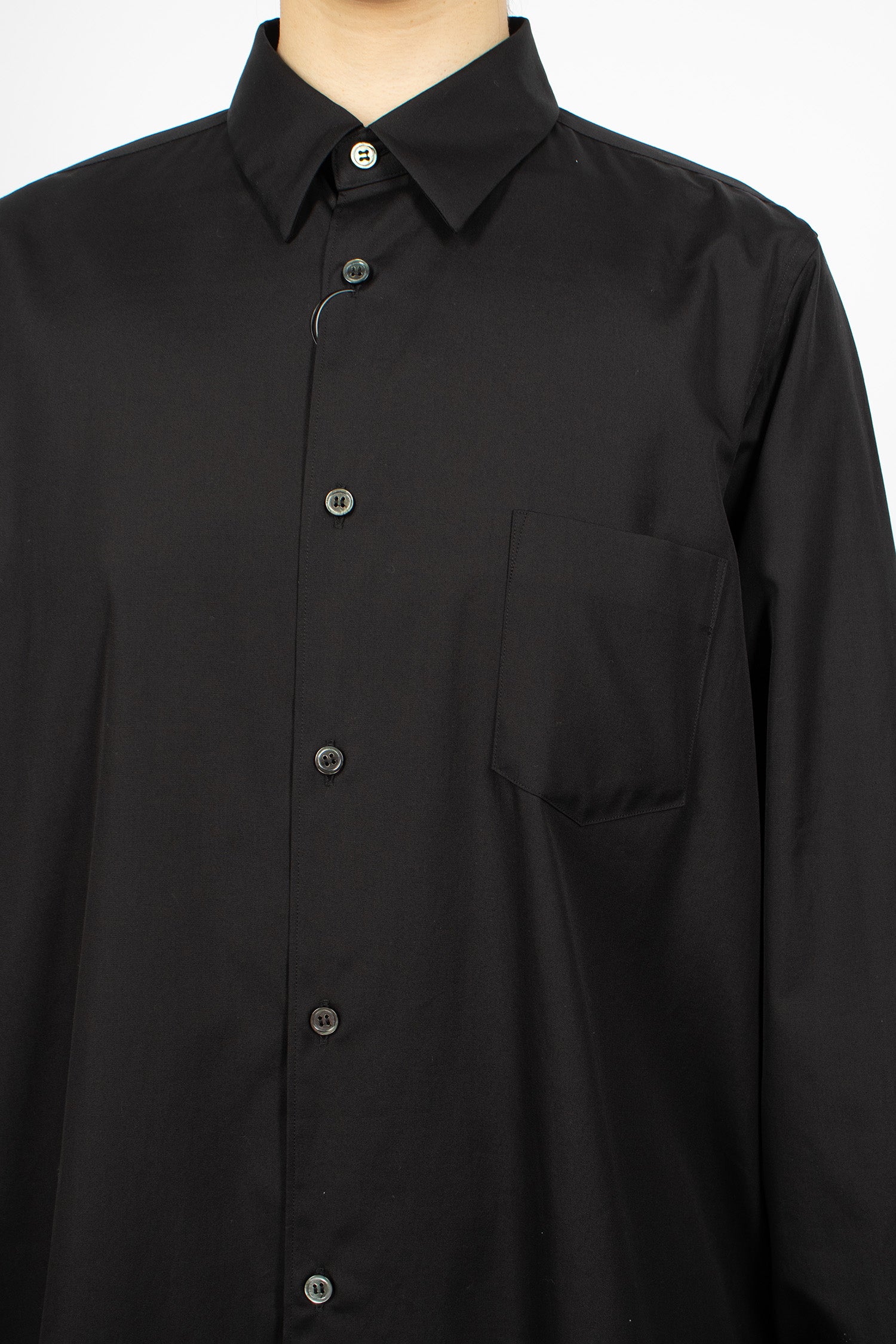 Drawstring Longline Shirt Black
