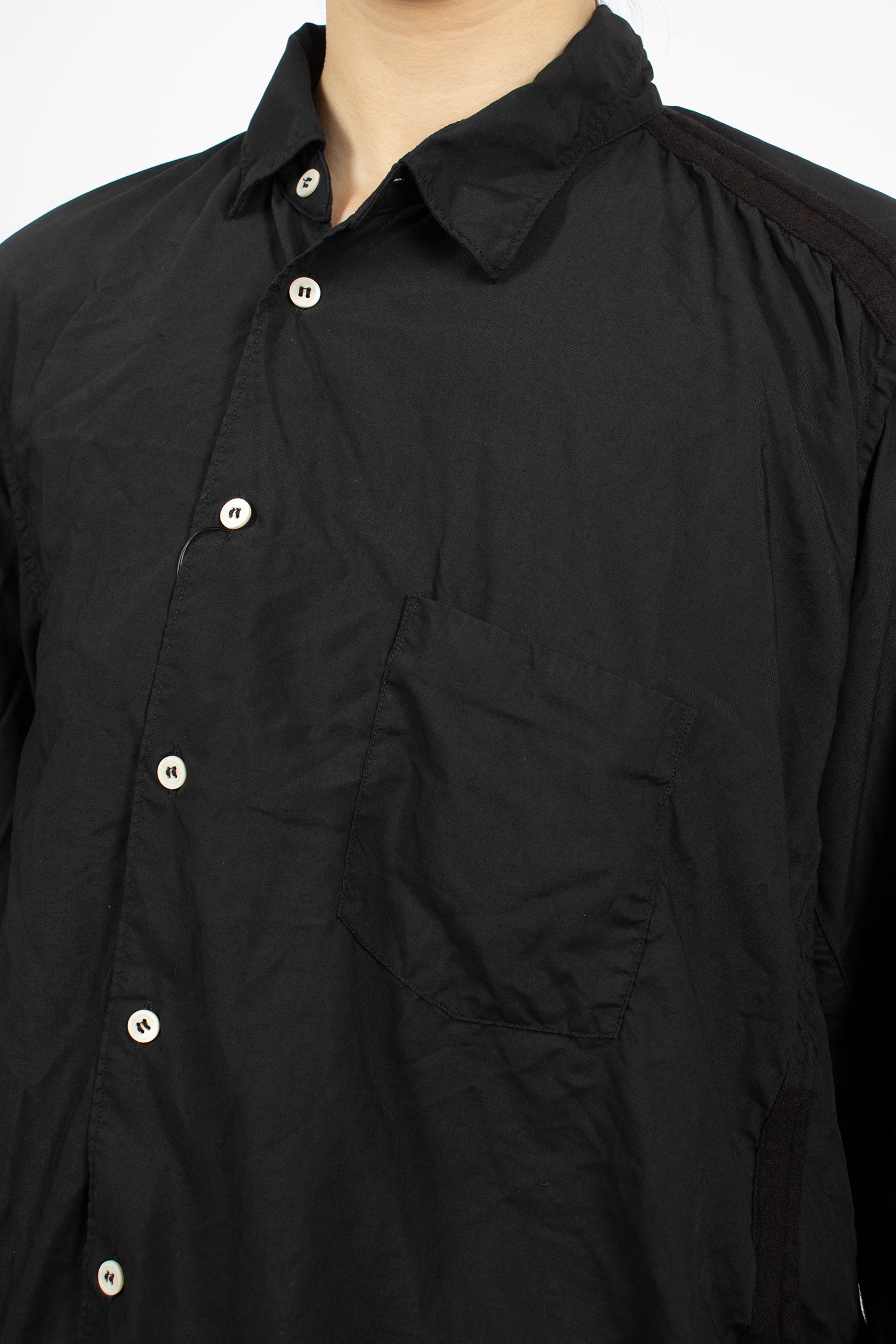 Asymmetrical Pocket Blouse Black