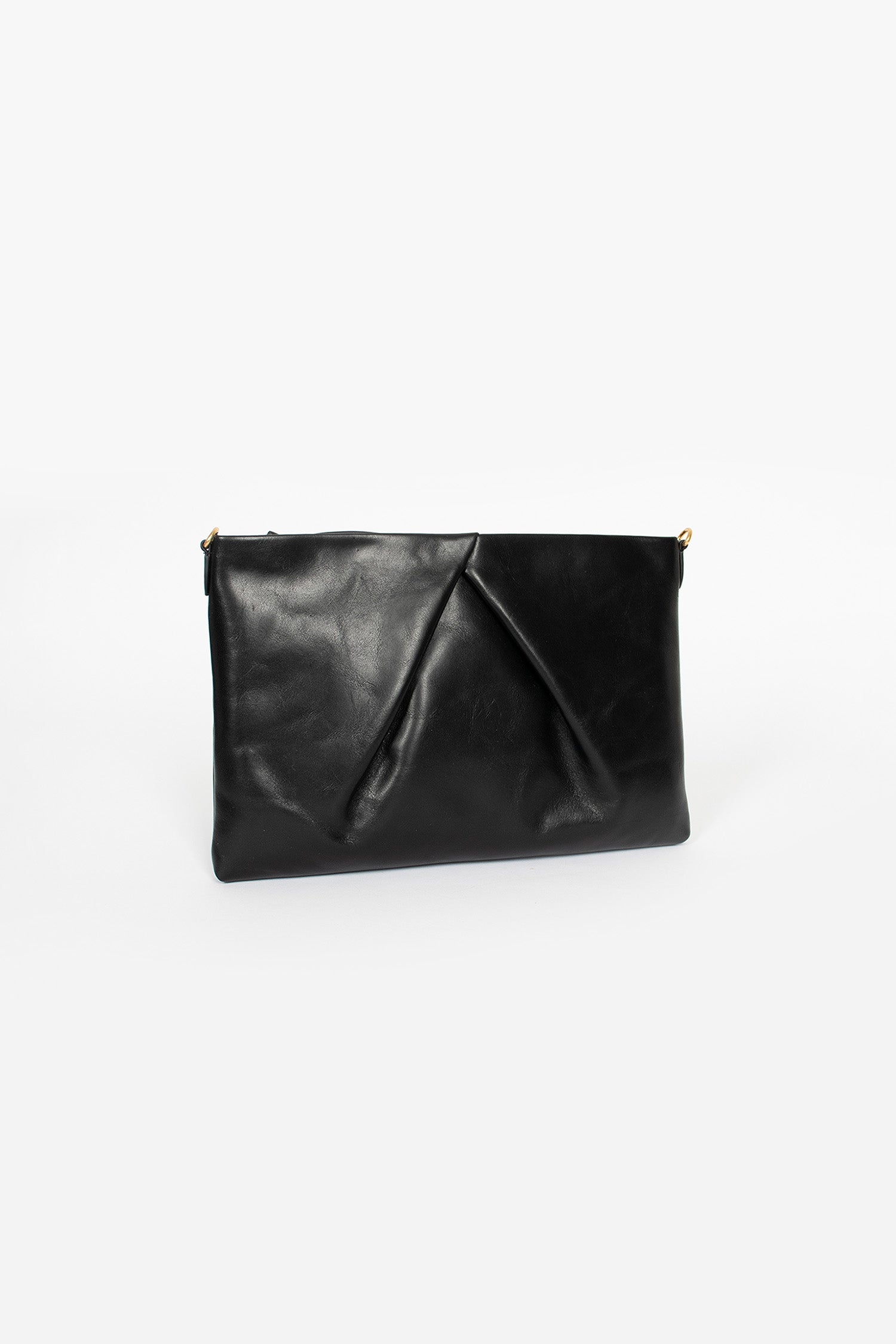 Leather Crossbody Pouch Black