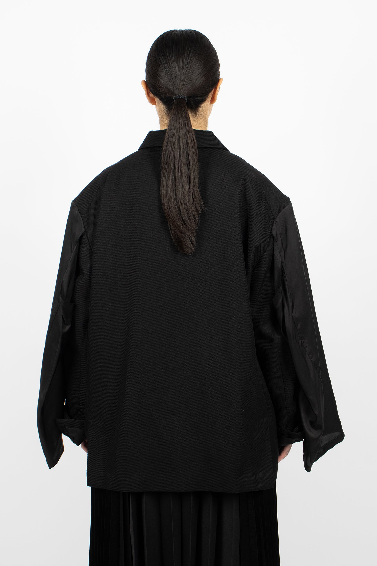 Double Sleeve Twill Jacket Black