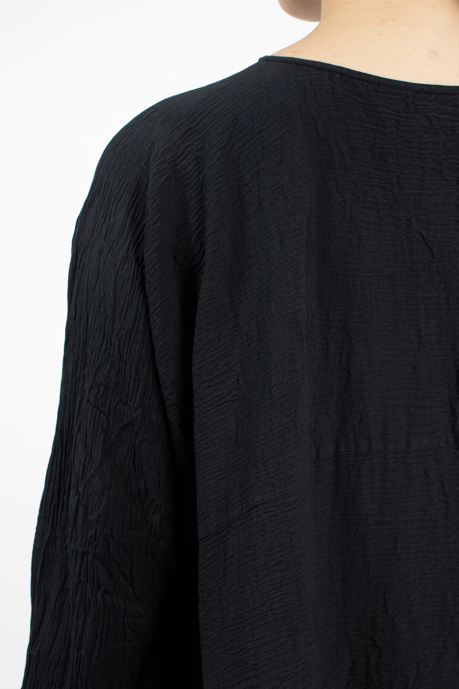 Washed Round Neck Dress Black