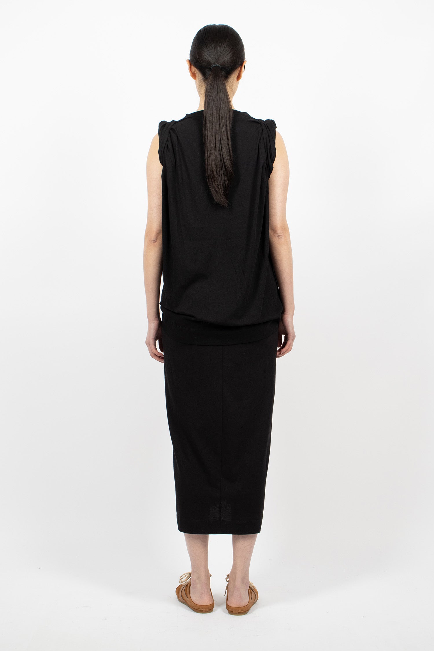 Knotted Jersey Skirt Black