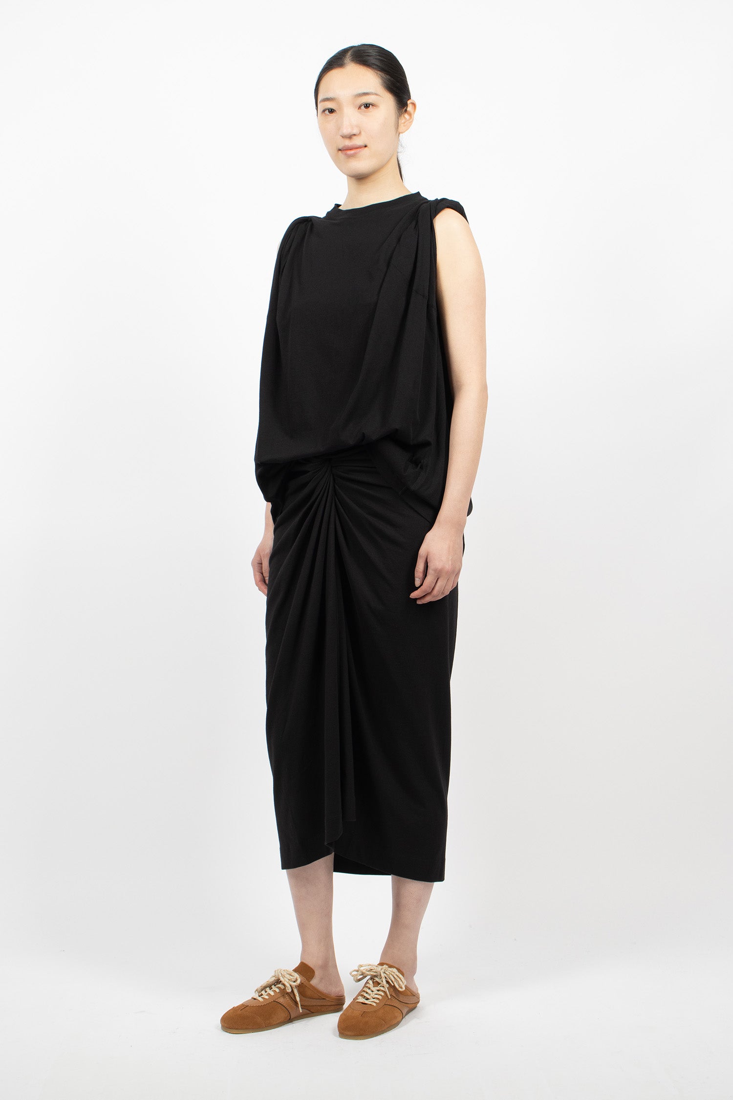 Knotted Jersey Skirt Black