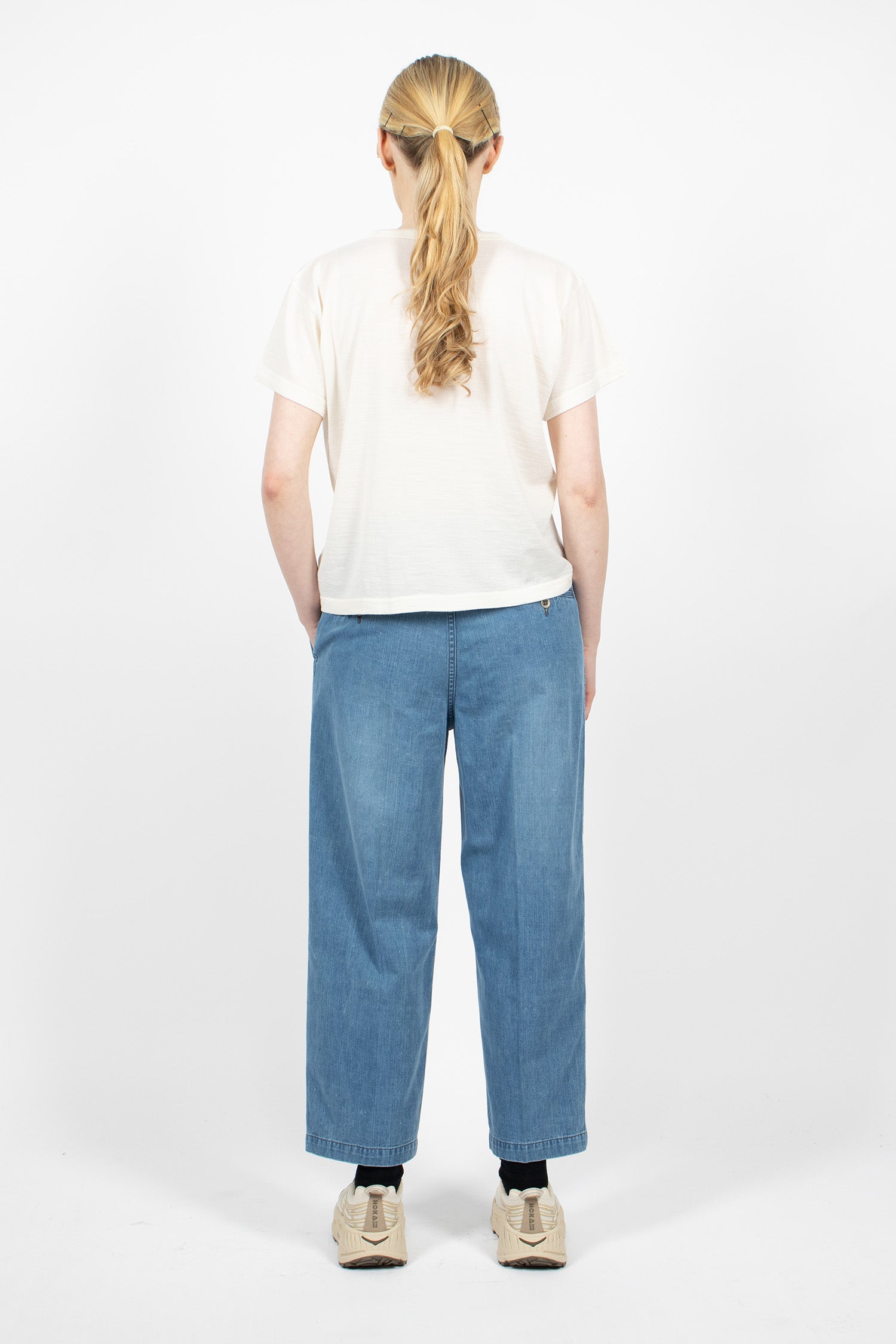 Pleated Wide Chino Light Indigo