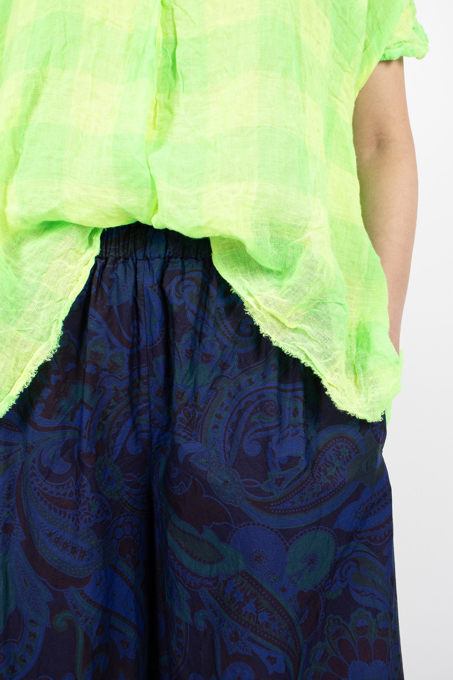 Wide Pyjama Trousers Dyed Royal Blue