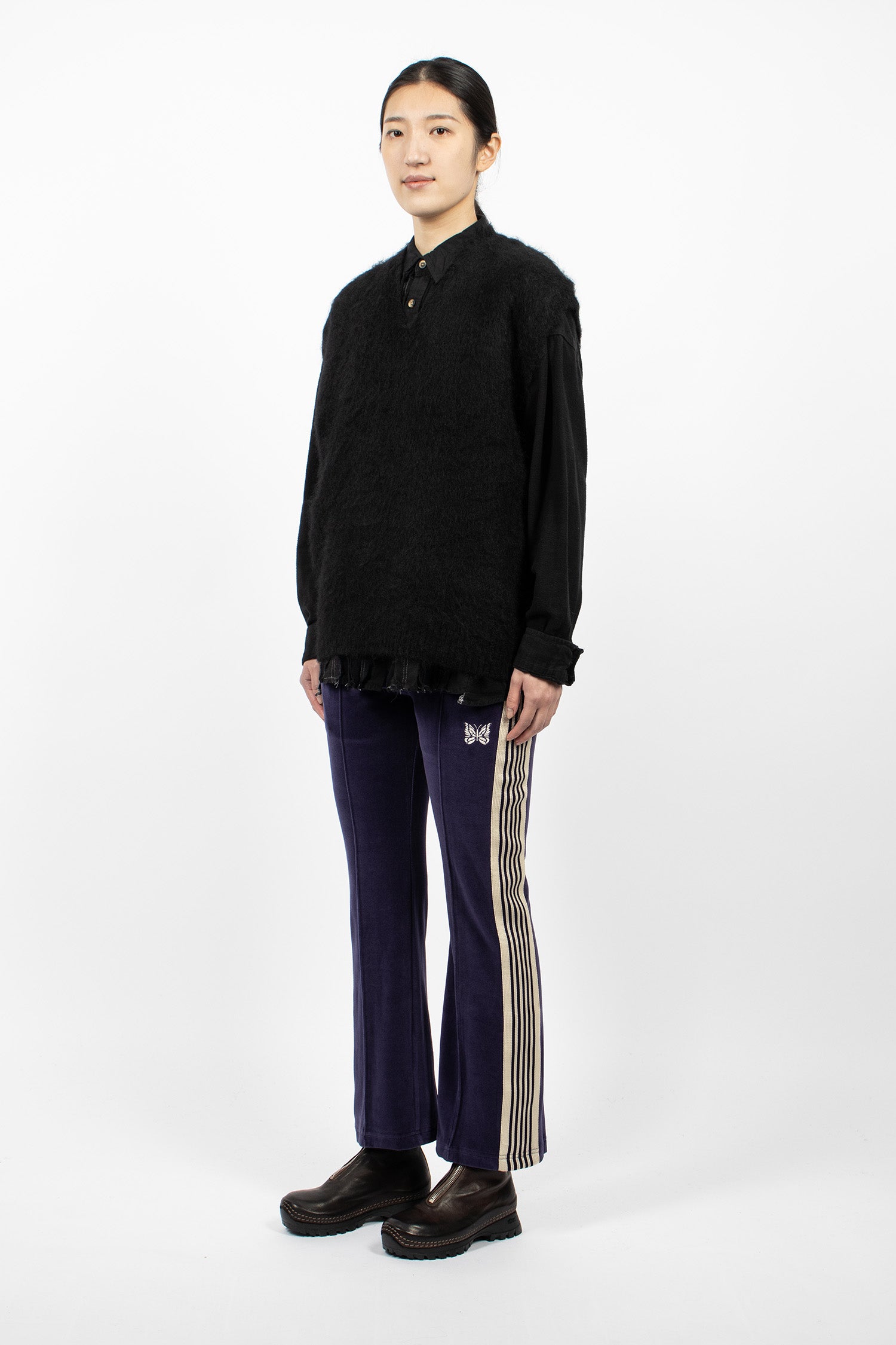 Boot-Cut Track Pant Navy Velour