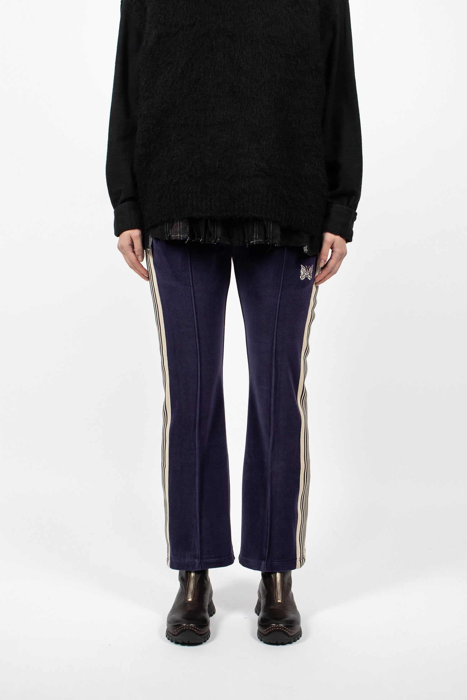 Boot-Cut Track Pant Navy Velour