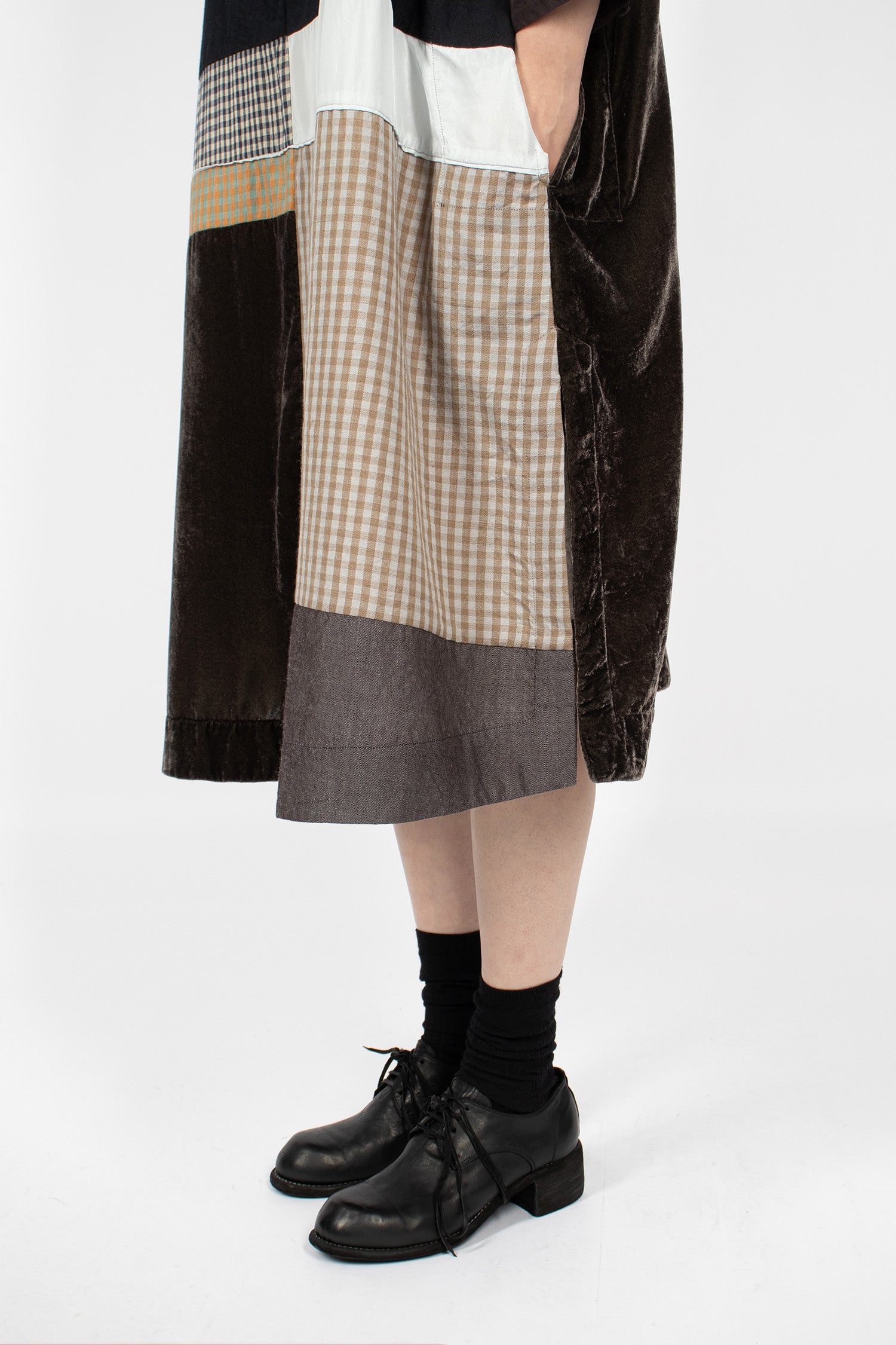 Patchwork Dress Dark Brown