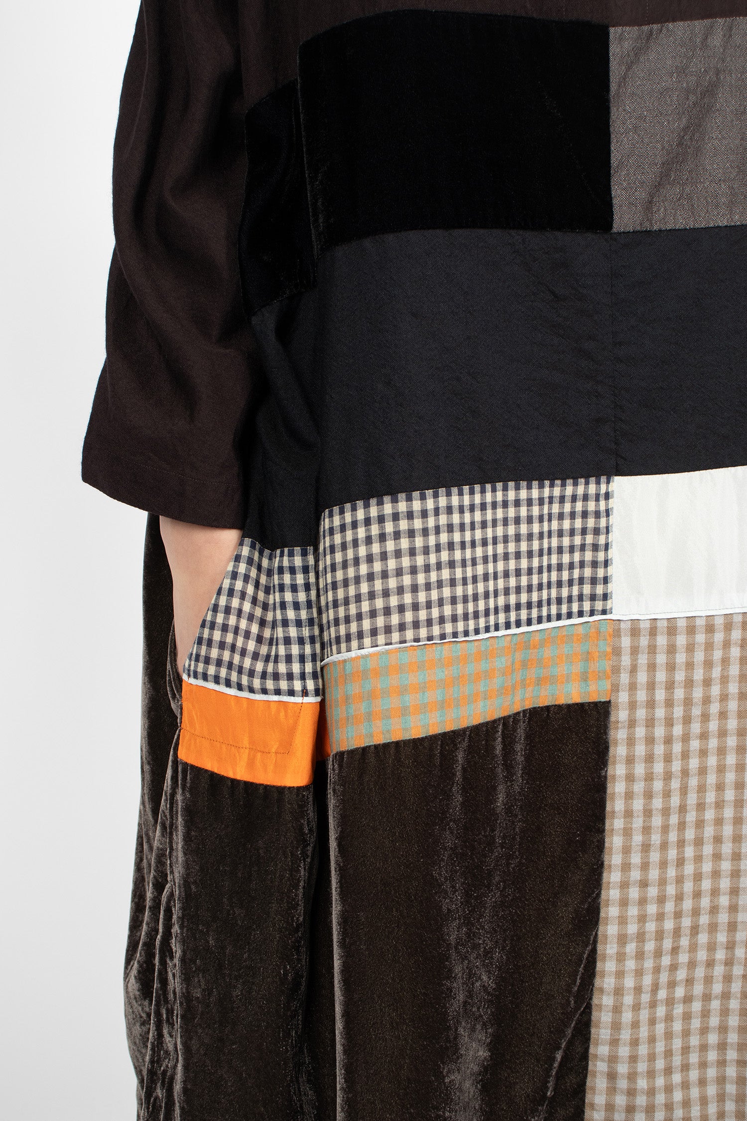 Patchwork Dress Dark Brown